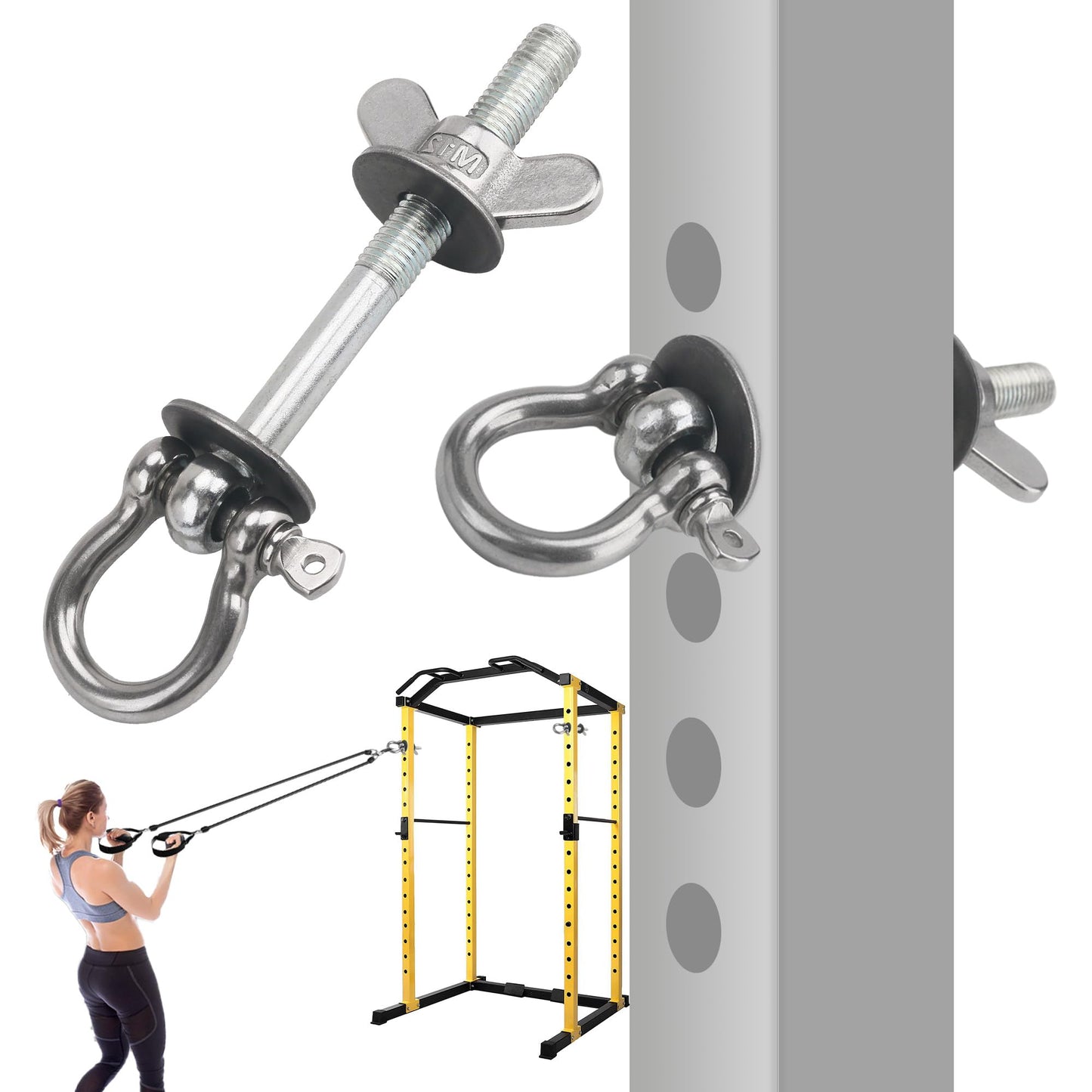Txdiyifu Band Pegs for Power Rack - Resistance Band O-Ring Squat Rack Attachments (2 Pack) - Versatile Gym Equipment