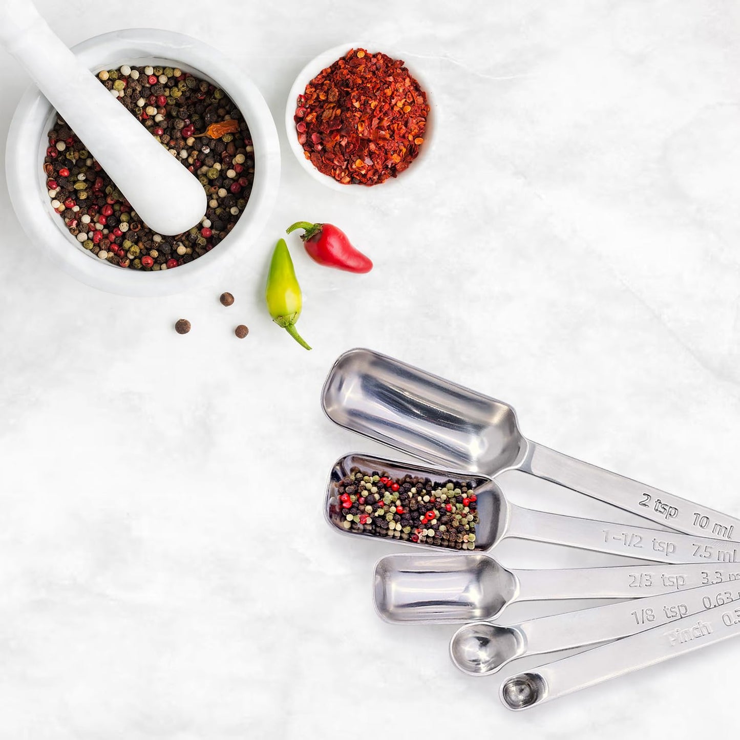 King Arthur Baking Company Odd-Sized Measuring Spoons, 18/8 Stainless Steel, 5-Piece Set, Precision Measures, For Baking And Cooking