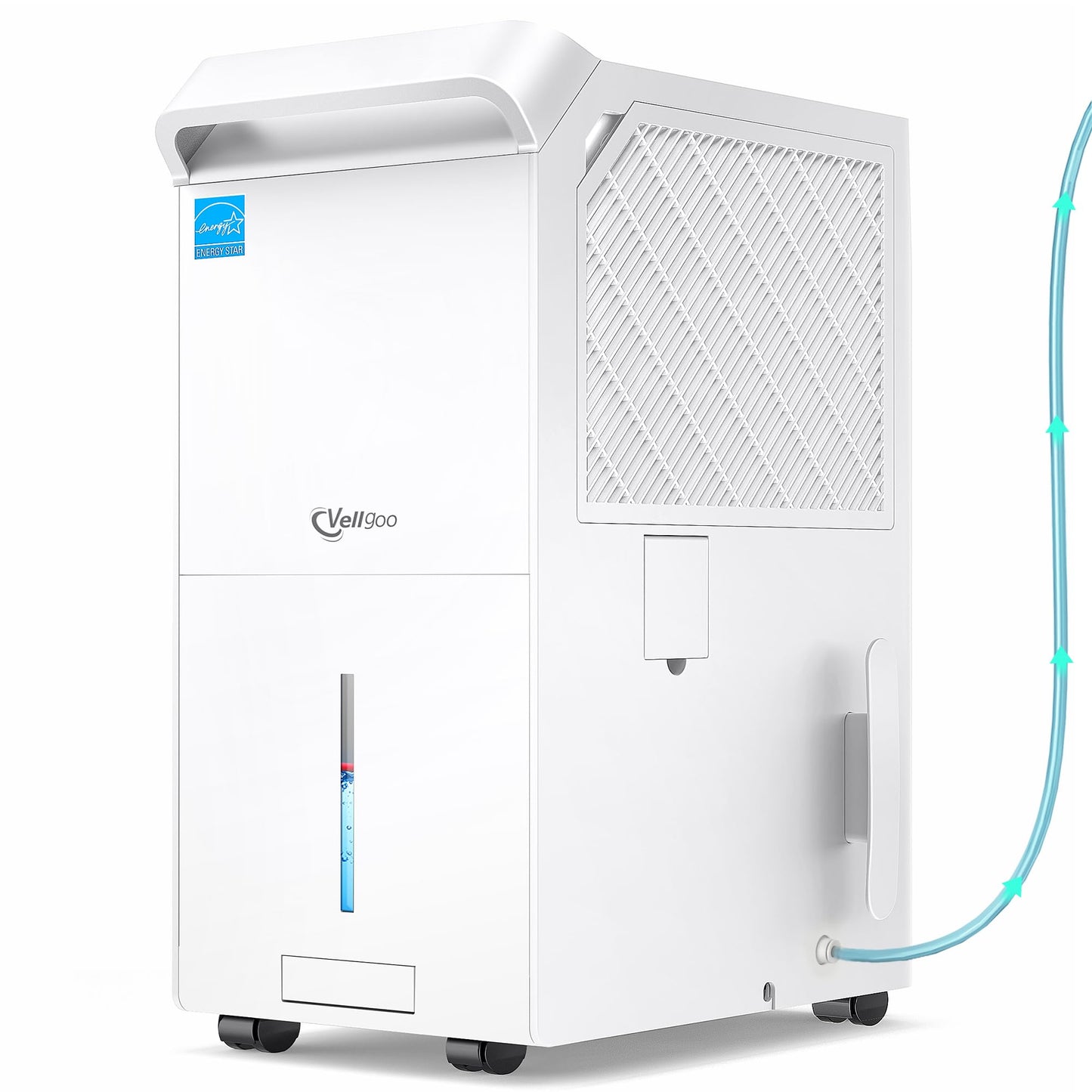6,000 Sq.Ft Most Efficient Energy Star 2025 Dehumidifier with Pump,Vellgoo Max 140 Pint/D Smart Compressor Dehumidifier for Basement with Drain Hose, for Home,Large Rooms
