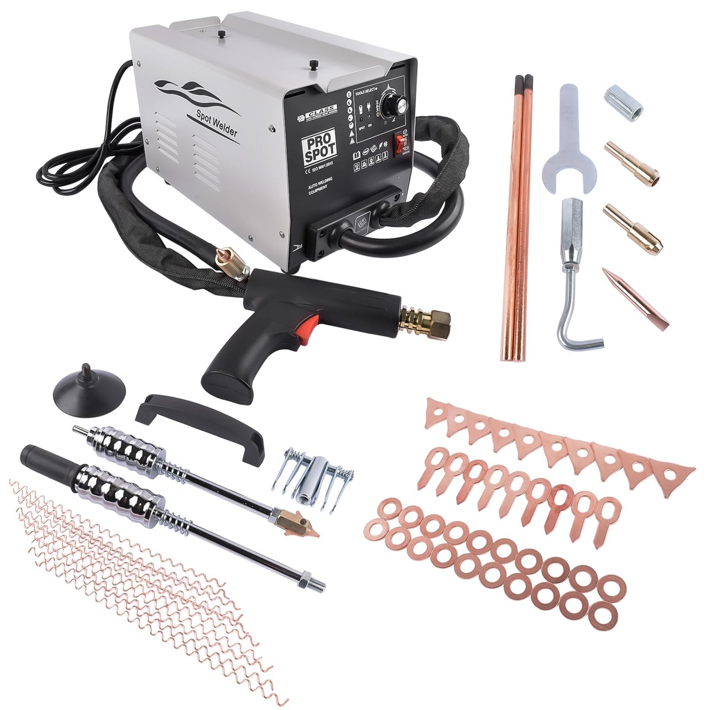 3000W Stud Welder Dent Repair Kit, 110V 3800A Pro Spot Dent Puller Welder, Auto Body Dent Puller Machine with 17 Accessories, 7 Welding Modes, Adjustable Welding Power, Automatic & Manual Welding