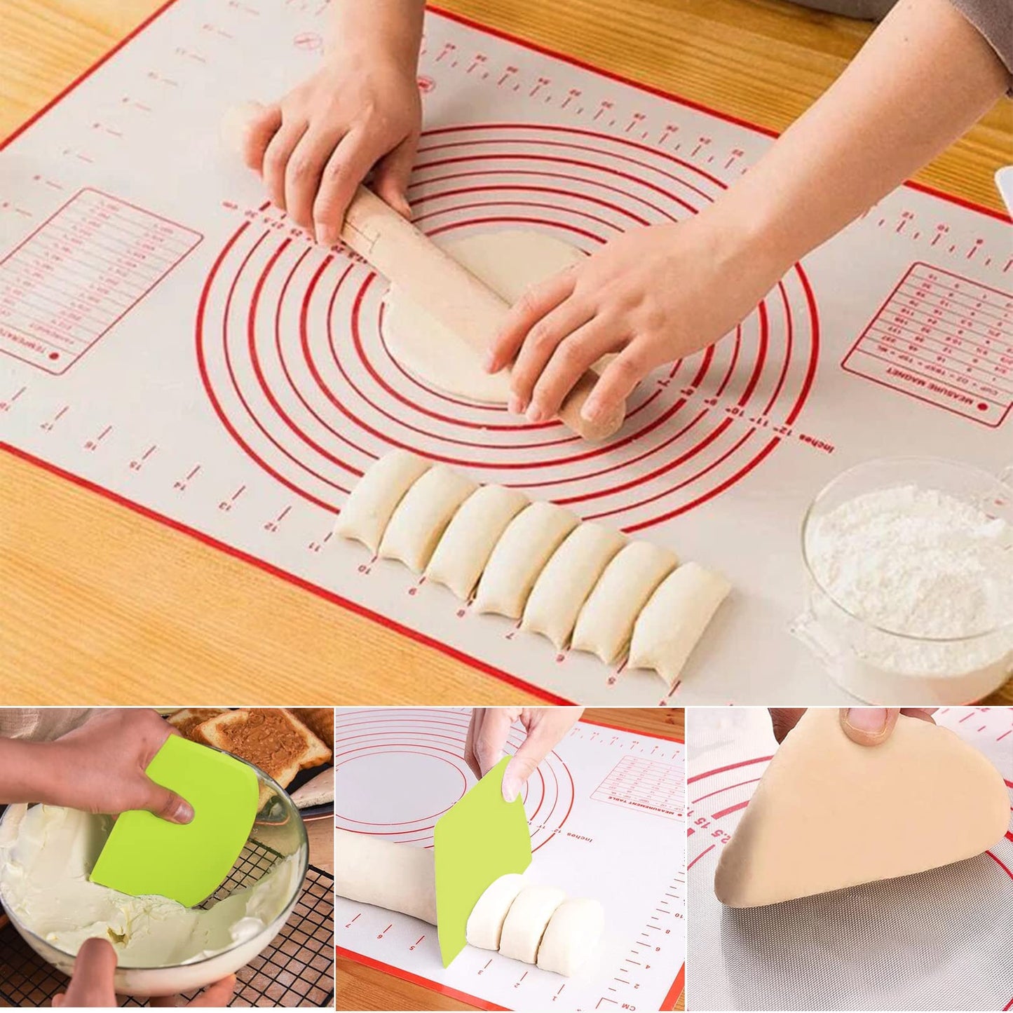 Empanada Maker Press, Dumpling Maker Press of 4, Extra Non Stick Pastry Mat and Dough Cut for Making Pies, Dumplings, Wontons, Pot Stickers, Etc, (4 Size 3/3.74/4.9/6 in)…