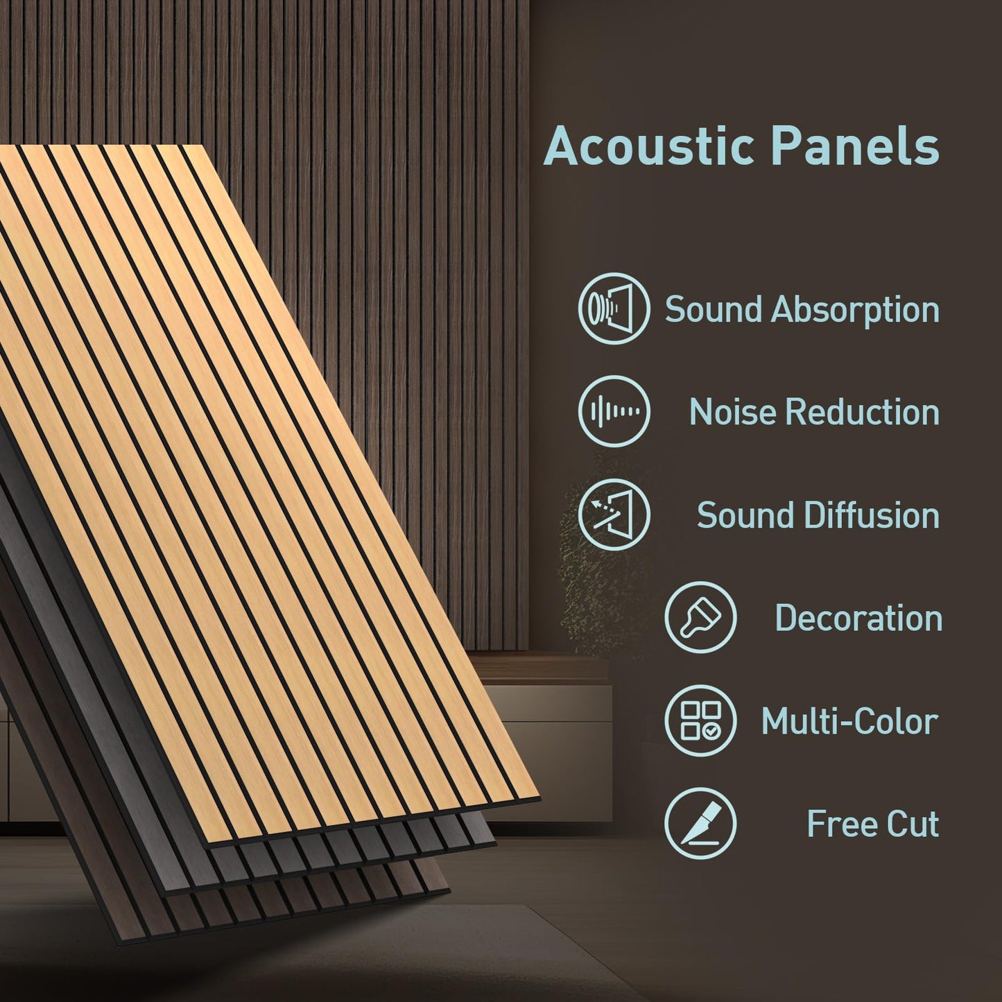 UMIACOUSTICS 6 Packs Acoustic Panel,47.2 x 23.6 Inches Decorative Sound Proof Panel for Office,Home Theater,Studio,Grey
