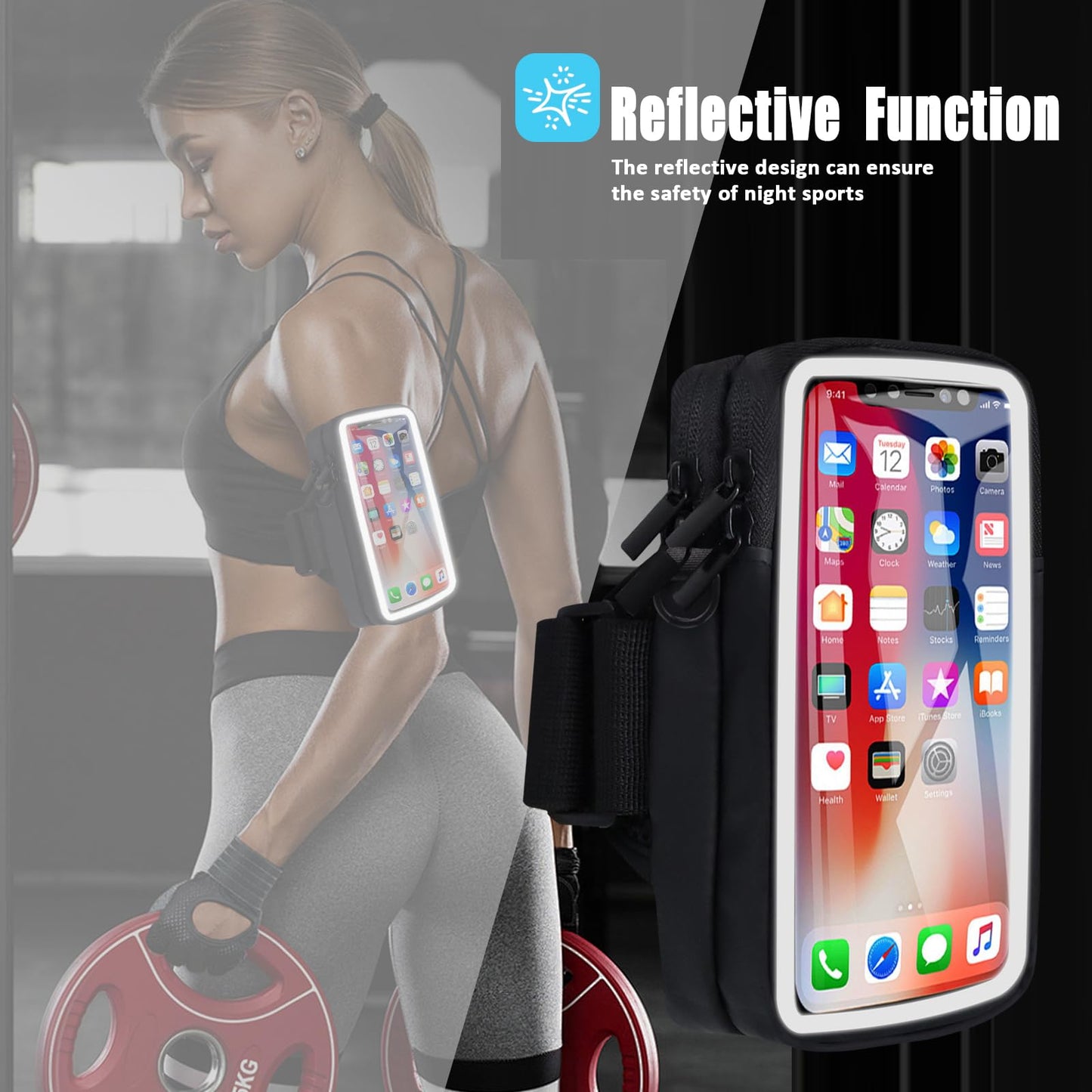 MOVOYEE Phone Holder for Running Armband, Cell Phone Purse Small Crossbody Bags for Women Kids, Sports Arm Bag for Men iPhone,Galaxy,Smartphones Carrier Pouch Fit Workout,Exercise,Gym,Hiking,Walking