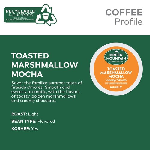 Green Mountain Coffee Roasters Toasted Marshmallow Mocha - Seasonal Selection, 72 Count (6 Packs of 12)