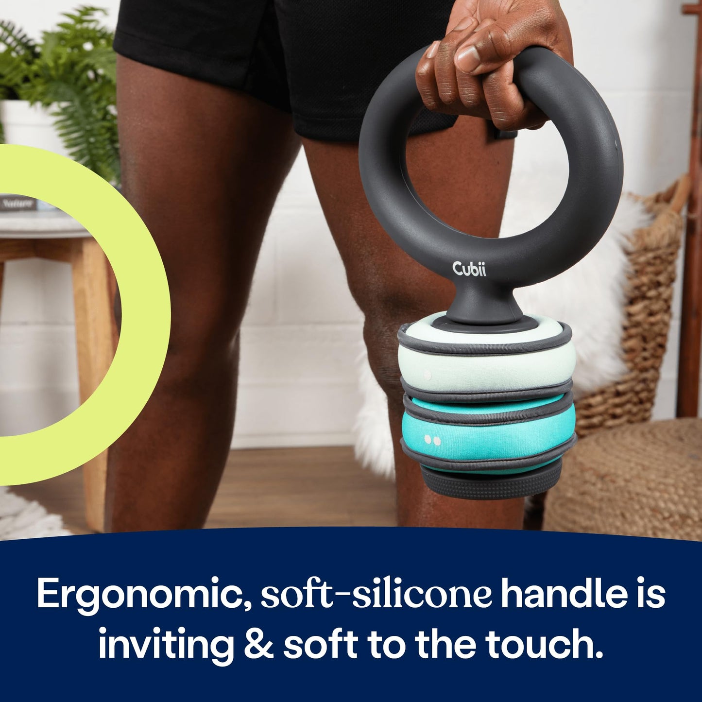 Cubii Build Adjustable Kettlebell Set - Includes Two Cubii SoftRings Removable Interchangeable Soft Weights