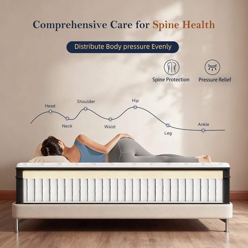 HELFIM® Queen Mattress - 12-Inch Medium Firm Hybrid Mattress with Memory Foam & Pocket Springs | CertiPUR-US Certified, 365-Night Trial