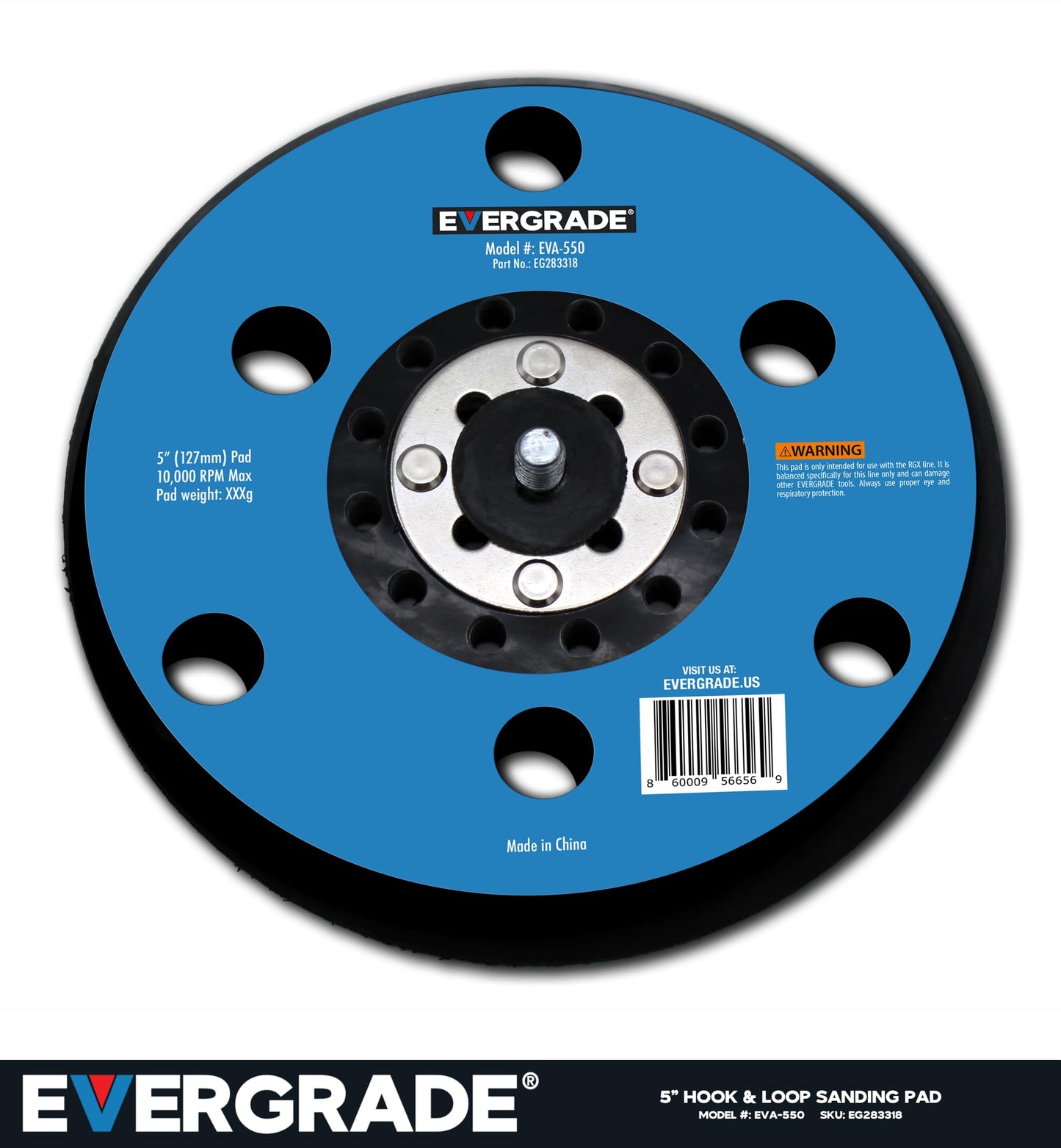 EVERGRADE AWARD WINNING FINALIST Professional 5" & 6" CORDLESS DA Random Orbital Power Sander with 3/32" (2.5mm) Offset - STARTER KIT RGX Pro 332 - WOODWORKING, Automotive, Paint, (Fine Finish)