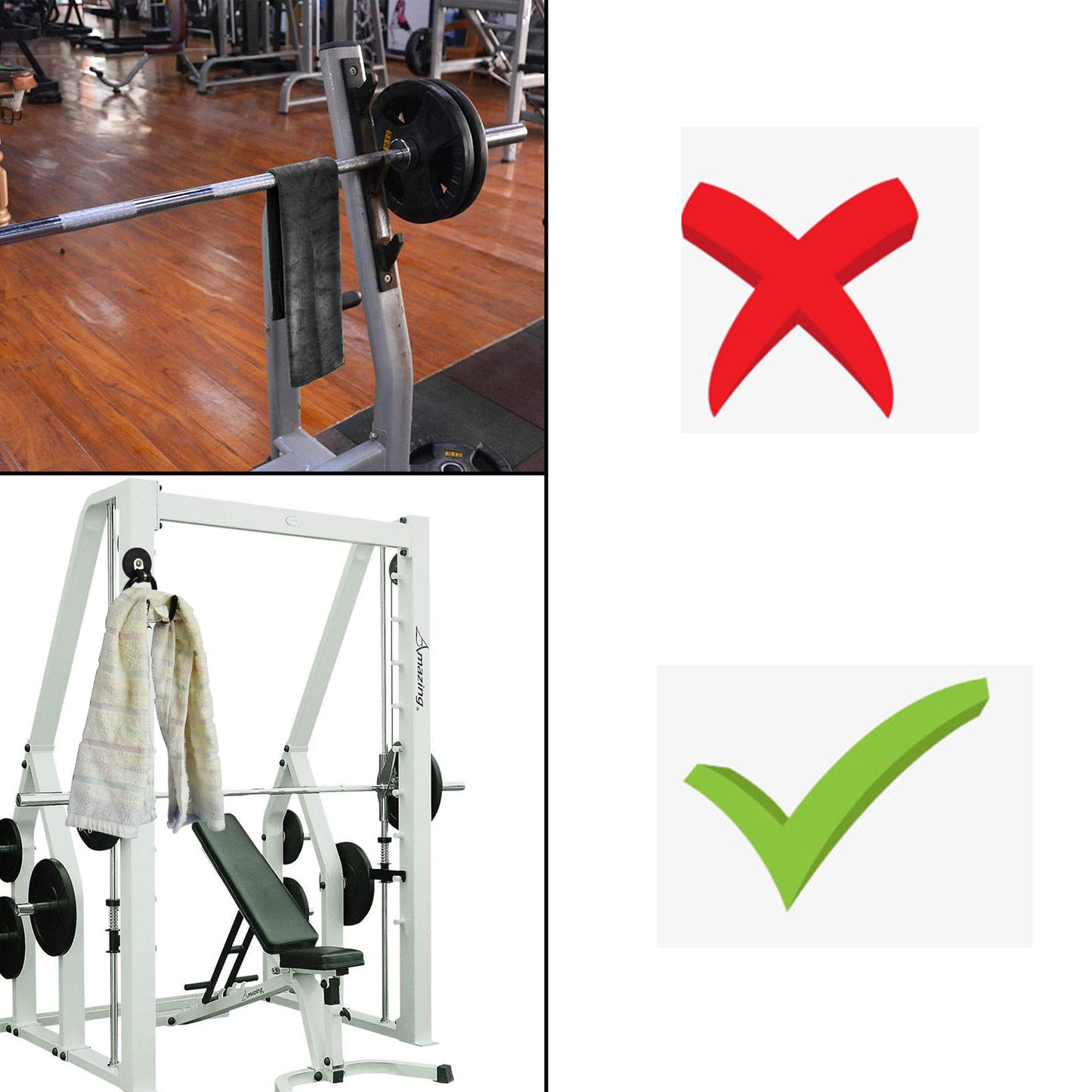 YYST MINI Magnetic Towel Hook Hanger Rack for Kitchen Dish,Sports, Hand Gym, etc- Hold up to 0.5 Lb- No Towels Included (1)