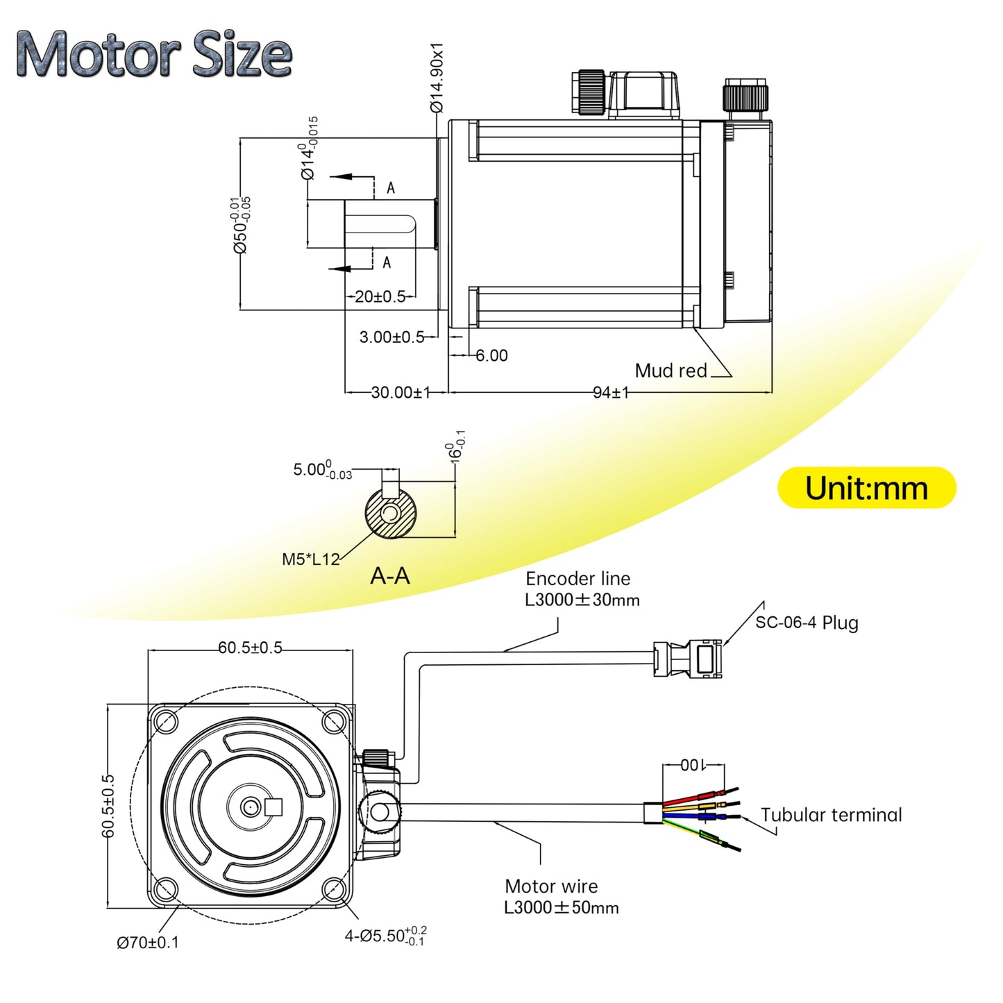 XUNKUNER AC Servo Motor Kit, AC220V 3000rpm L3000 17-bit Encoder RS485 Servo Motor Driver Controller Kit for CNC(400W Without Brake)