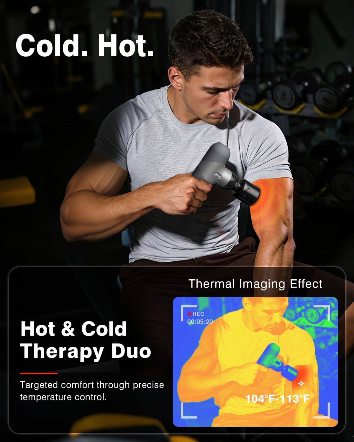 cotsoco Mini Massage Gun with Heat and Cold Therapy for Muscle Recovery, Pocket-Sized Deep Tissue Massager, Portable Percussion Massage Gun for Pain Relief, Fathers Day Dad Gifts
