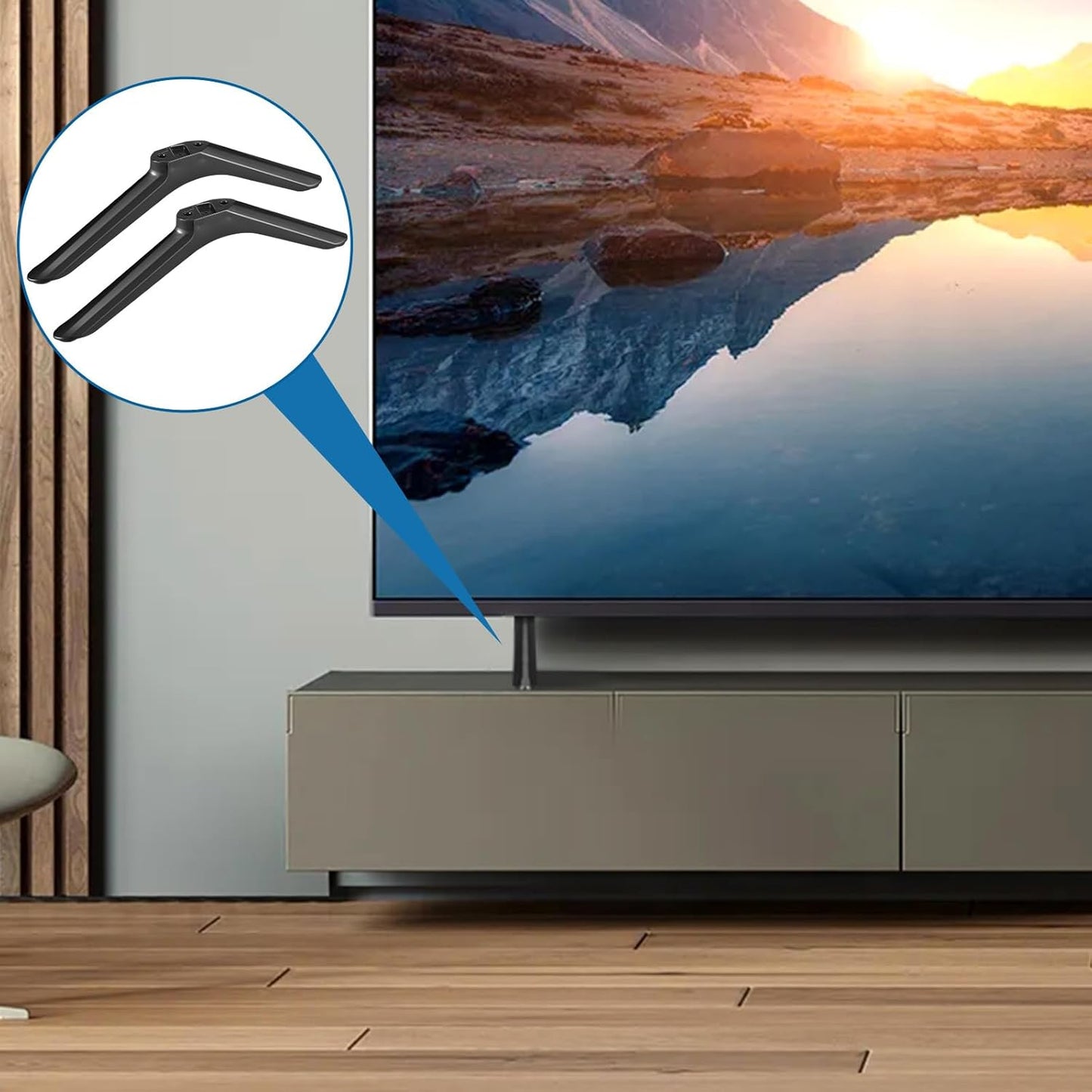 32 Inch SEWACC Universal Tv Stand Legs Replacement with Screws, Tabletop Tv Base Pedestal Feet for Tvs, Monitor