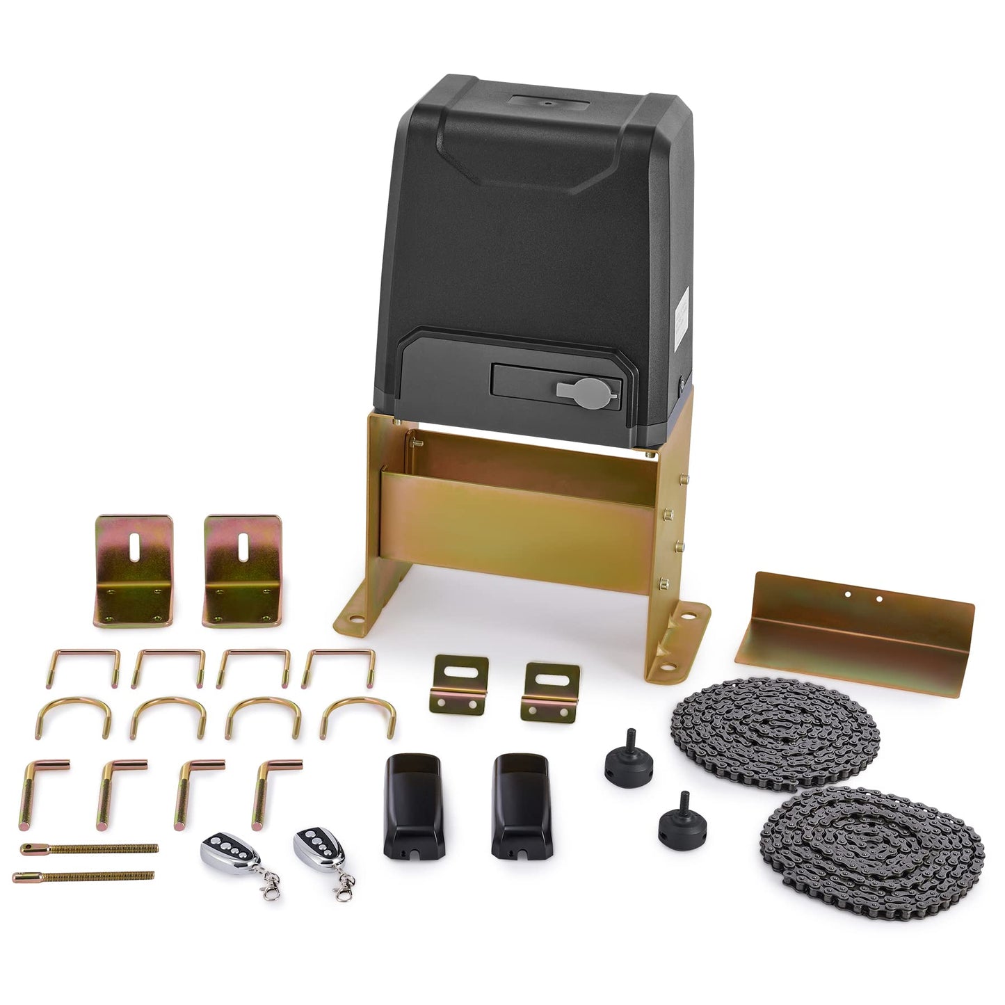 CO-Z Upgraded 3300lb Sliding Gate Opener, 550W Automatic Gate Opener with Safety Sensor for Doors up to 40ft, Chain Driven Driveway Gate Opening System, Complete Gate Opener Kit with Remote Control