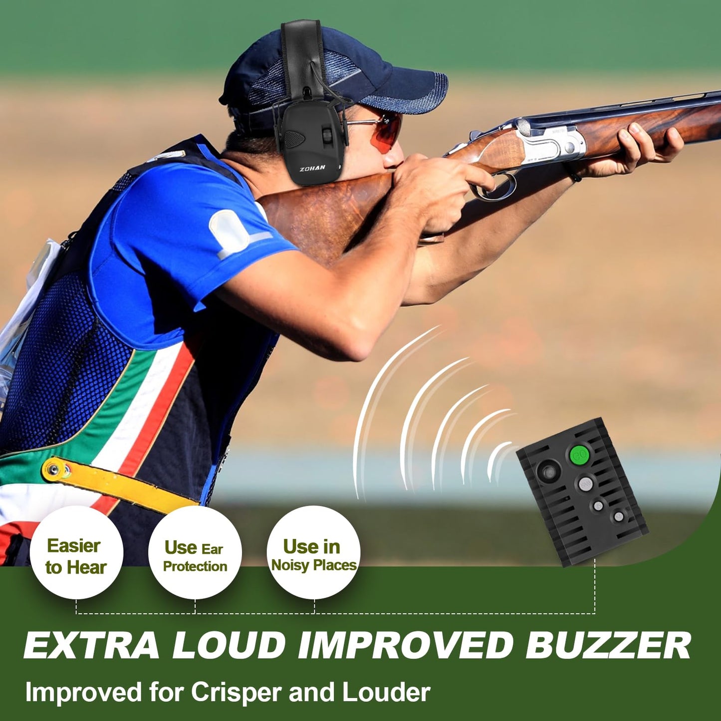 ZOHAN Upgraded Shot Timer for Shooting Competition - Shot Timers for Firearms with Improved Loud Buzzer, Dry Fire Practice, RO use, Total 4 Shooting Modes, Include Longlife Battery - with a Case