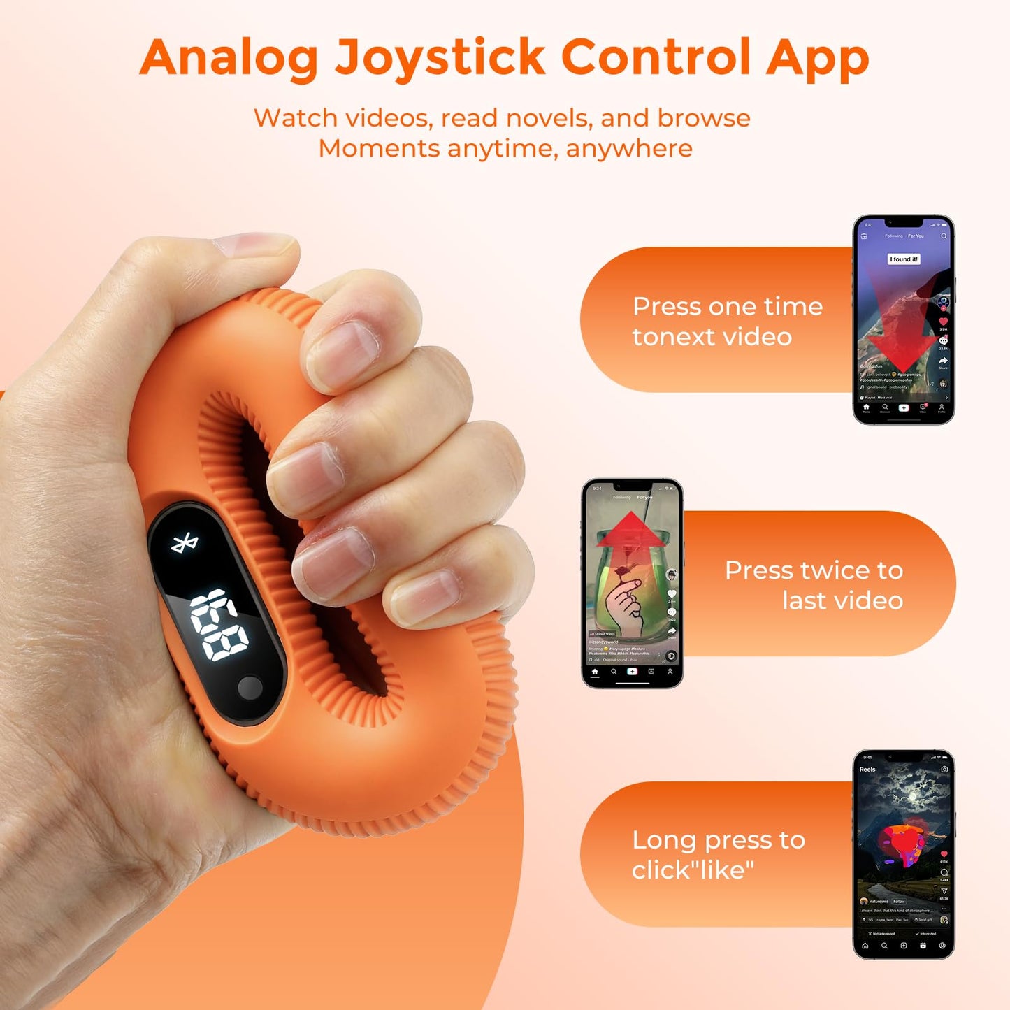 Grip Strength Trainer with Smart Bluetooth APP, Countable Hand Extension Exerciser for Muscle Building and Injury Recover, Portable Hand Exerciser at Office, School and Home Use, Silicone (50 LB)