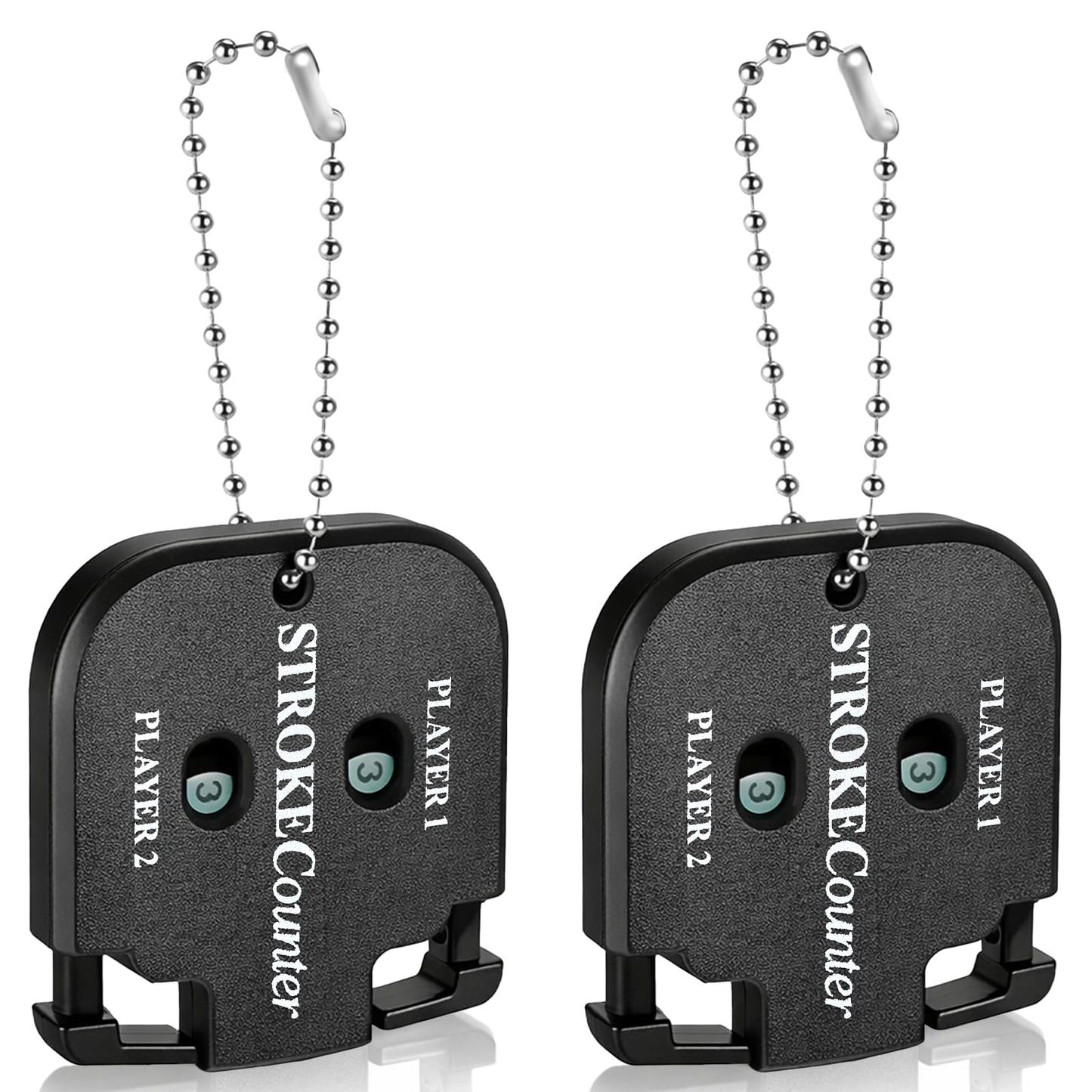 Macuezu 2 PCS Golf Counter Clicker, Portable Square Golf Clicker for 2 Players, Mini Score Keeper Stroke Counter with Hanging Rope for Sport Competitions, Games Scores
