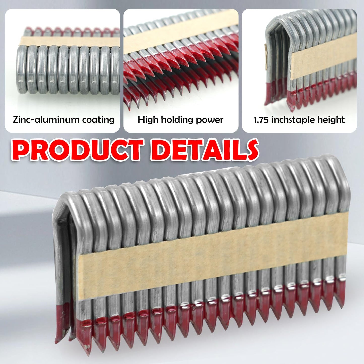 KOBSAINF 1-3/4" 9GA Galvanized Barbed Staple 960PCS