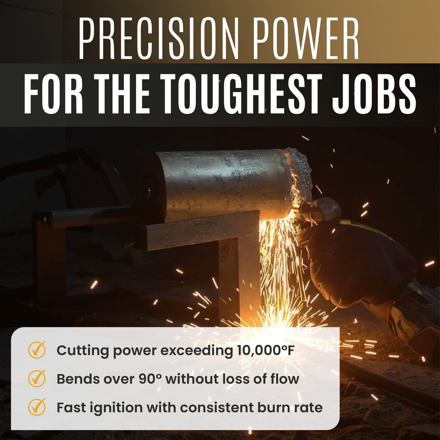 Broco Industrial Prime Cut Exothermic Cutting Rods - For Exothermic Cutting Torch Kit, Industrial-Grade for Metal Cutting, 3/8" x 36", 25 Rods