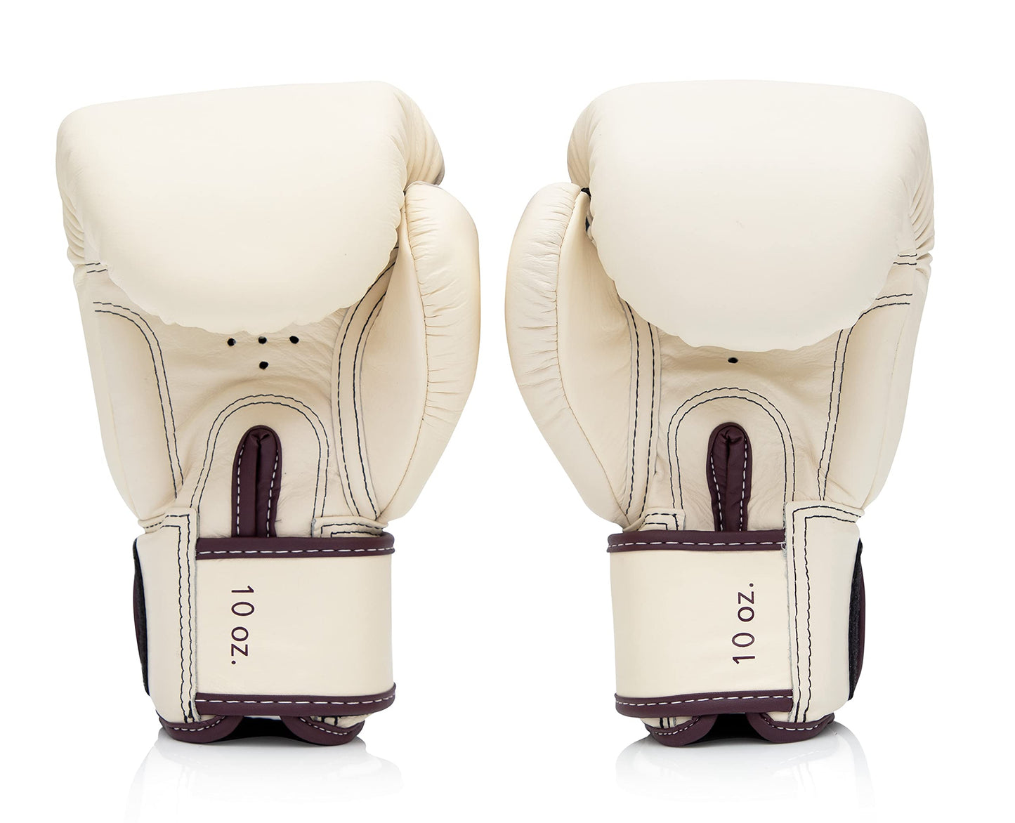 Fairtex BGV16 Leather Muay Thai Boxing Gloves (Khaki, 12 oz)