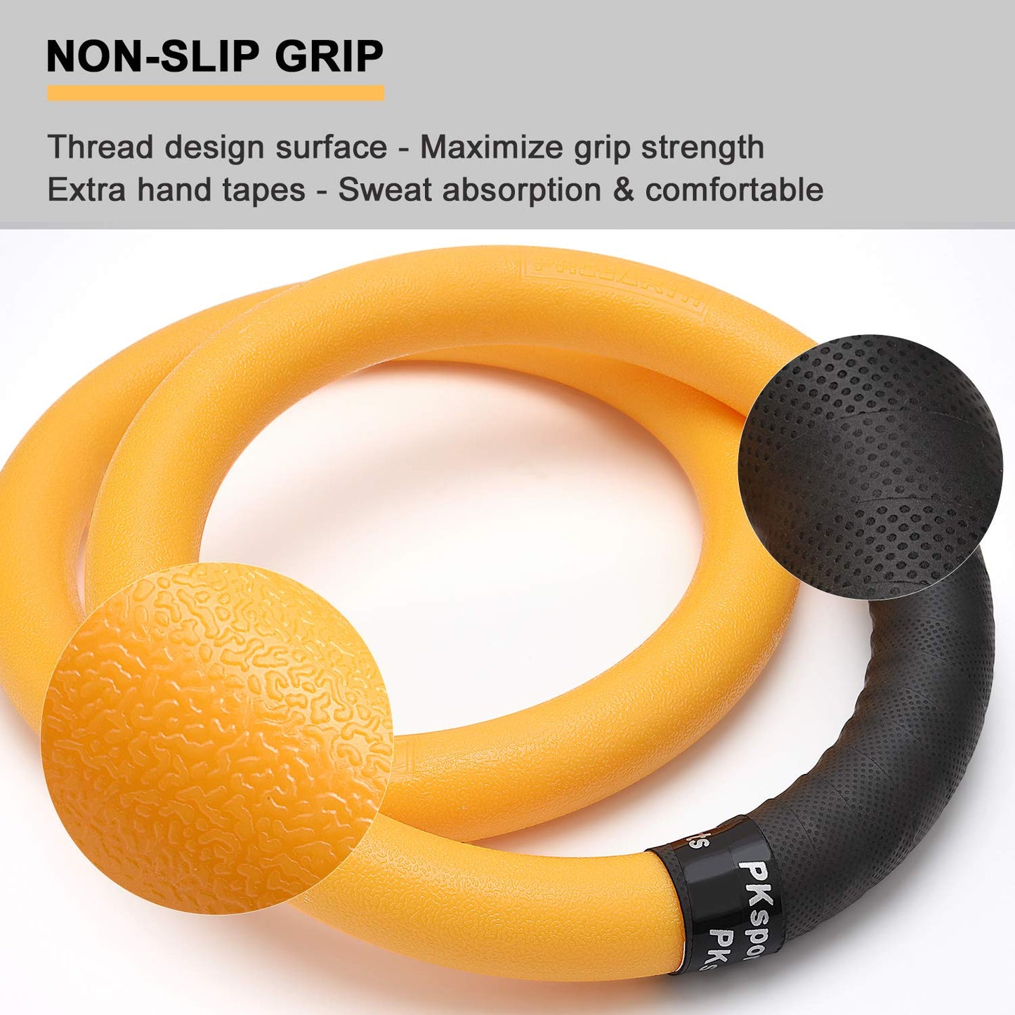 PACEARTH Gymnastic Rings Orange/Green/Red/Black/Grey 1100lbs Capacity with 14.76ft Adjustable Buckle Straps Pull Up Exercise Rings Non-Slip Rings for Home Gym Full Body Workout (Yellow)