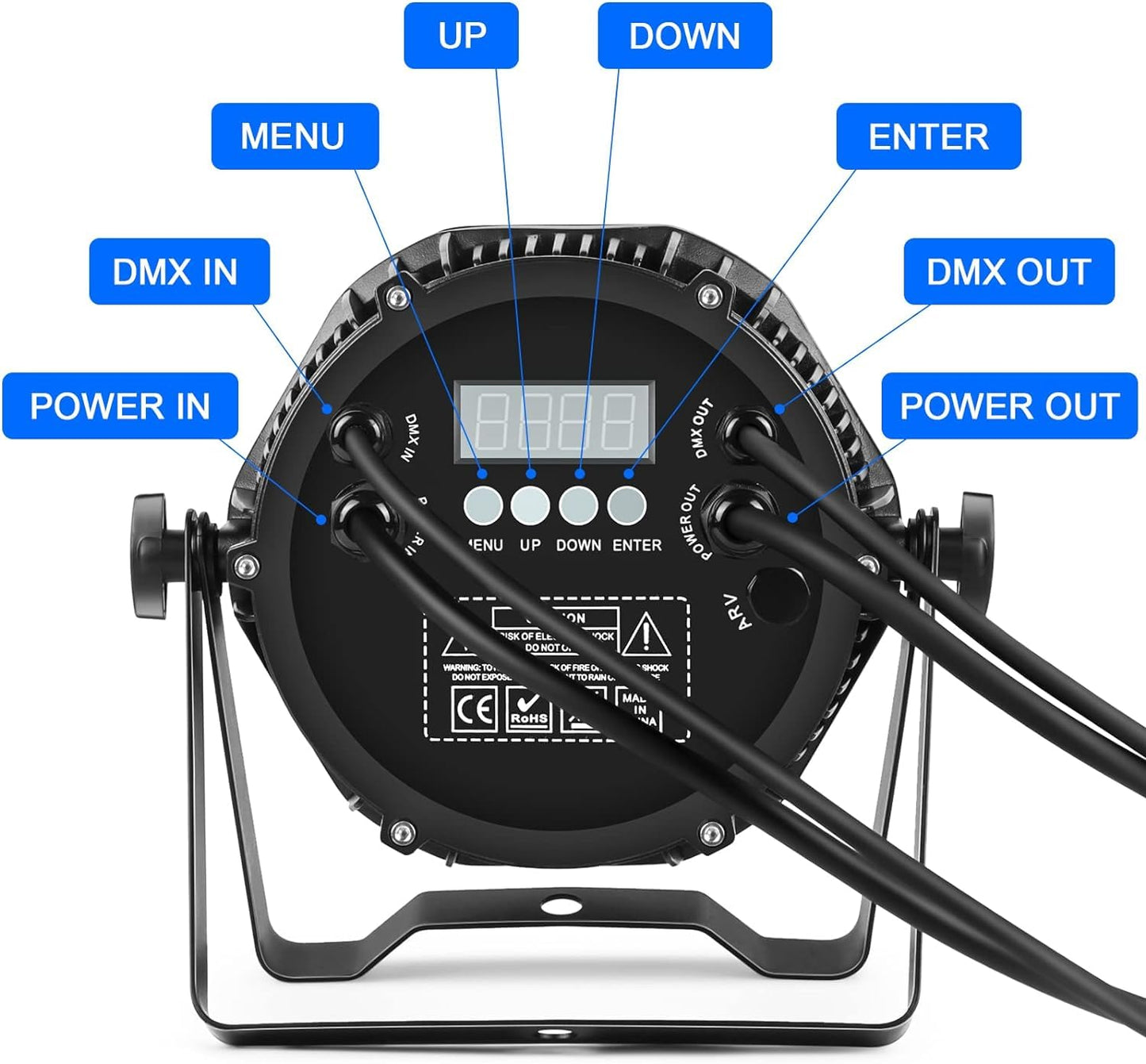14LED Par Lights, Outdoor Waterproof Par Can Light, RGBW 4in1 Stage Light, 210W DMX Control Wash Uplight Strobe Effect for Events, Stage, Wedding, Church, Party, Garden, Building (4 Packs)