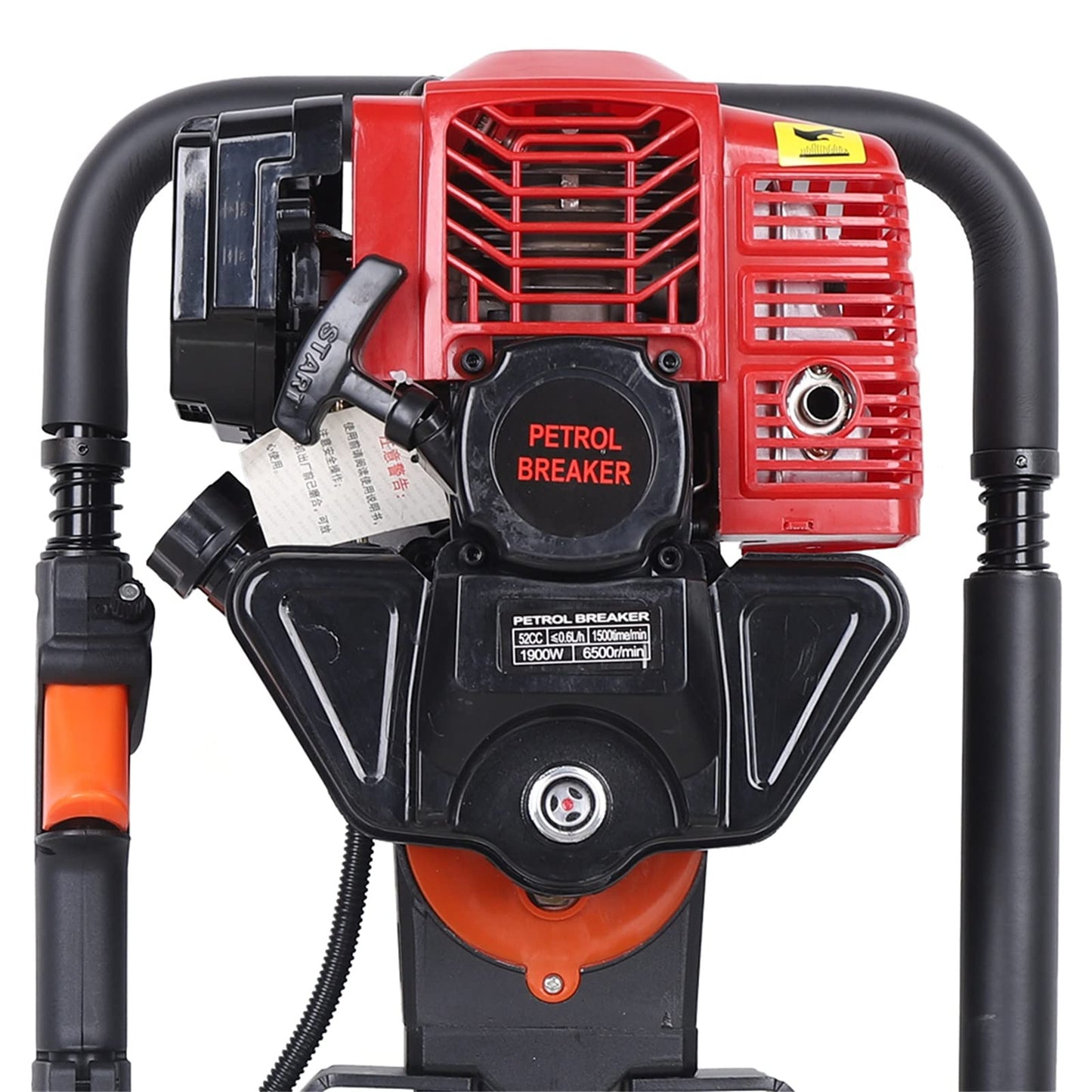 awolsrgiop Gas Powered T-Post Driver, 52cc 2-stroke Gasoline Engine Pile Driver Cylinder Portable Gas Powered Farm Fence Post Pounder Pile Driver Engine for Piling, Stone Breaking, Trenching, Ramming