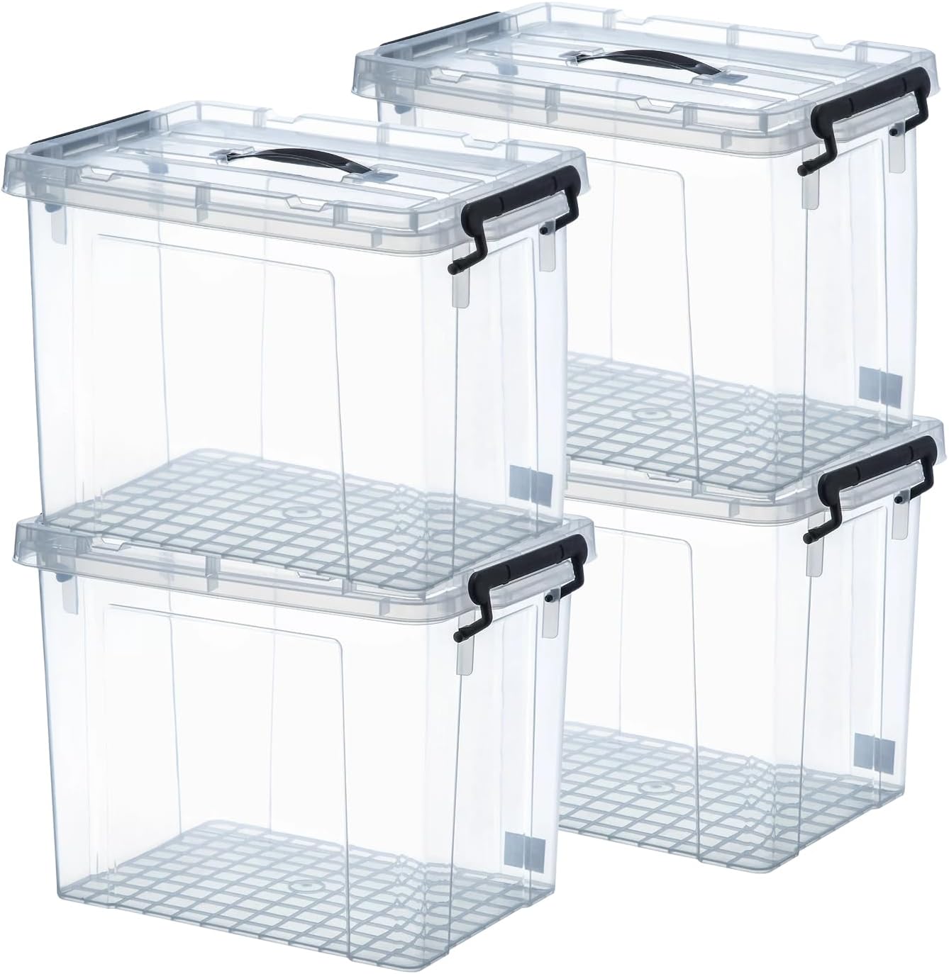 90 Quart Heavy-Duty Stackable Clear Storage Bins by [Brand Name] - BPA-Free Organizing Containers with Lids for Home & Office