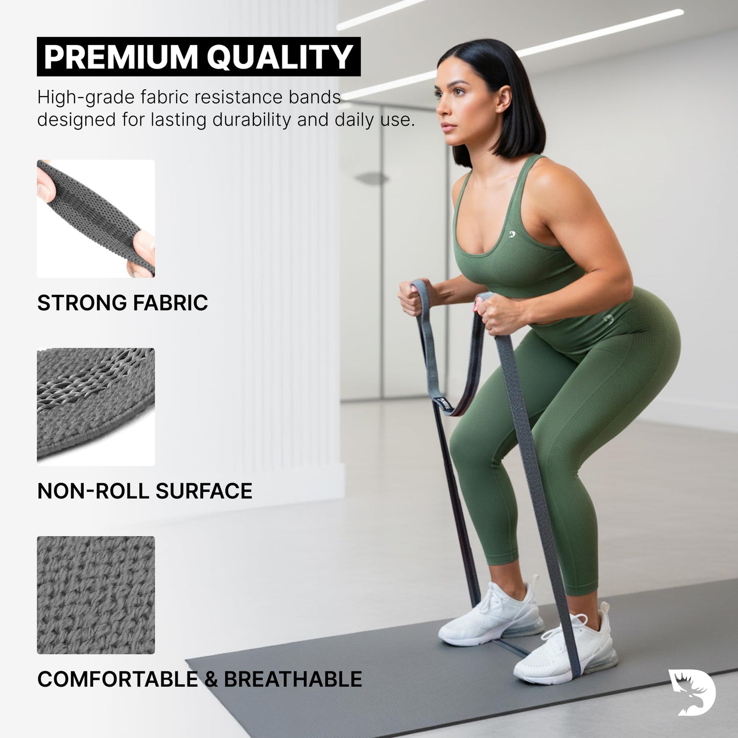 DMoose Fabric Resistance Bands for Working Out, Long Workout Bands, Pull Up, Thick Cloth, Long Resistance Band, Non Slip Long Bands for Working Out (Pack of 5)
