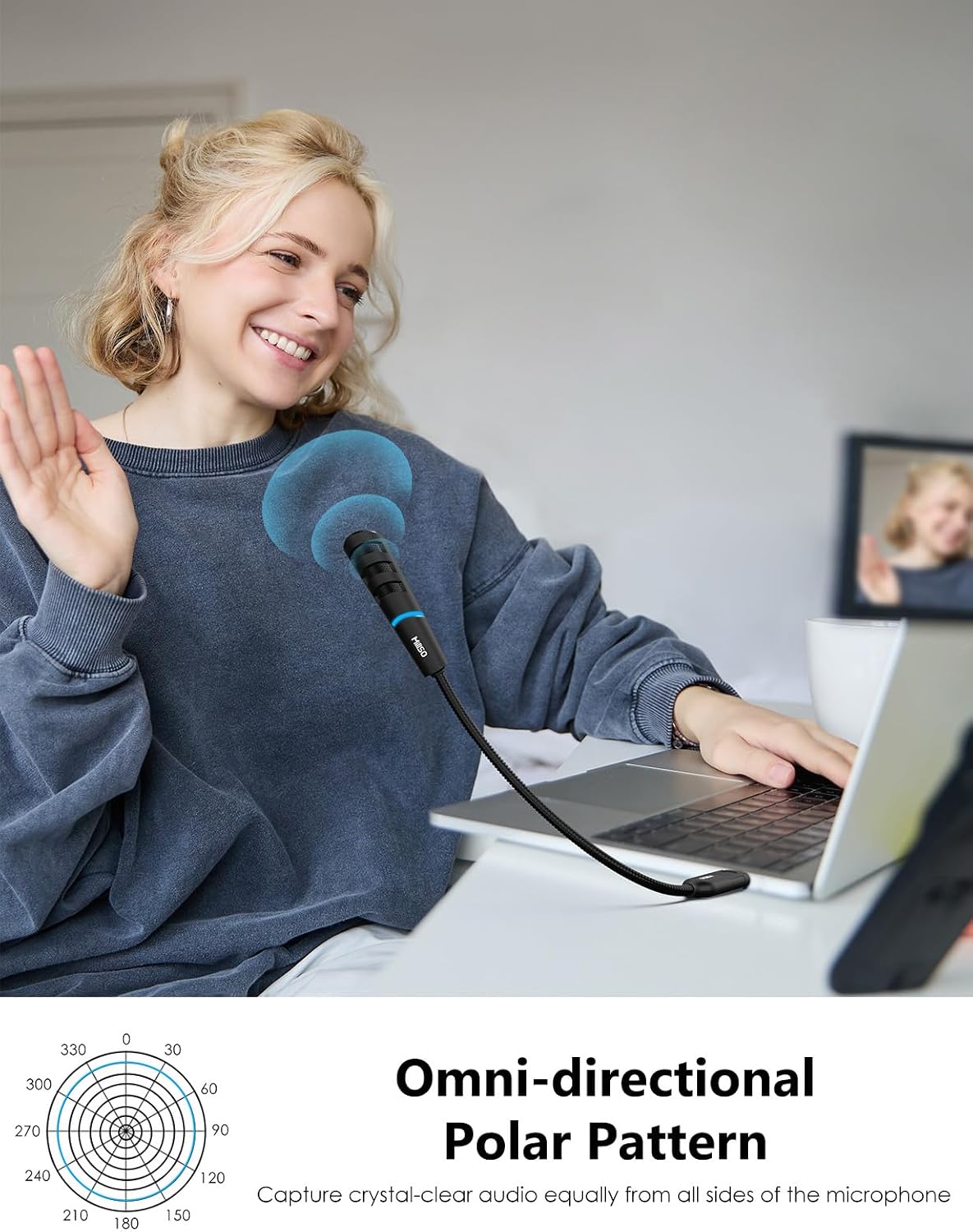 MillSO USB Microphone for PC and Laptop, Portable Gooseneck USB Computer Microphone Mute/Noise