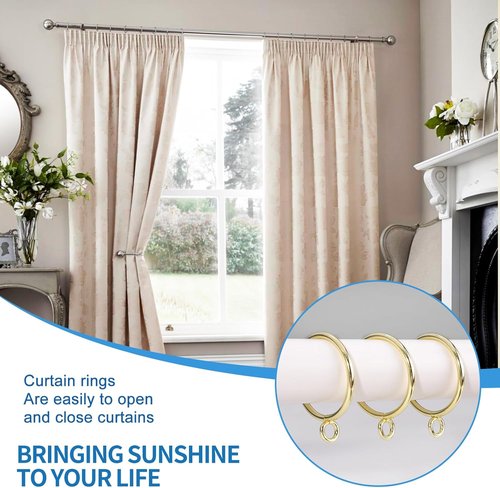 44 Pack Metal Curtain Rings by [Brand Name] - Eyelet Drapery Rings for Pinch Pleat Curtains | 1.5 Inch ID, Gold