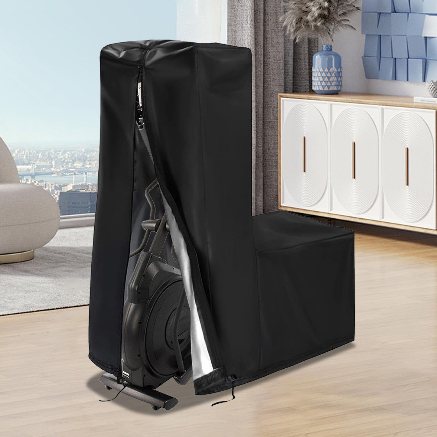 Elliptical Cover 420D Oxford Fabric Gym Dust Cover 71'' x 29'' x 65“ Elliptical Cover Home Elliptical Exercise Machine Cover