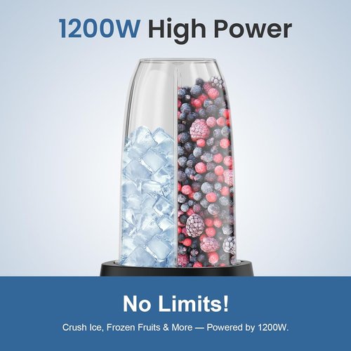 Colarlemo Smoothie Blender - 25,000 RPM Personal Blender for Ice Crushing | Includes 23oz, 32oz, 37oz Cups
