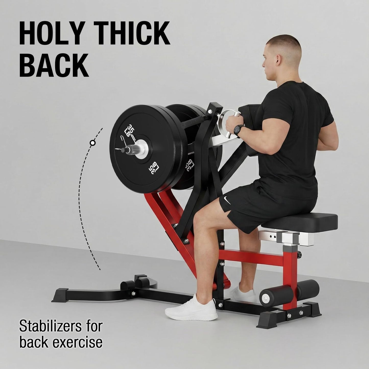 Mikolo Plate Loaded Seated Row Machine for Home Gym, 400LB Capacity, Independent Arms & Adjustable Seat for Full Back Workout