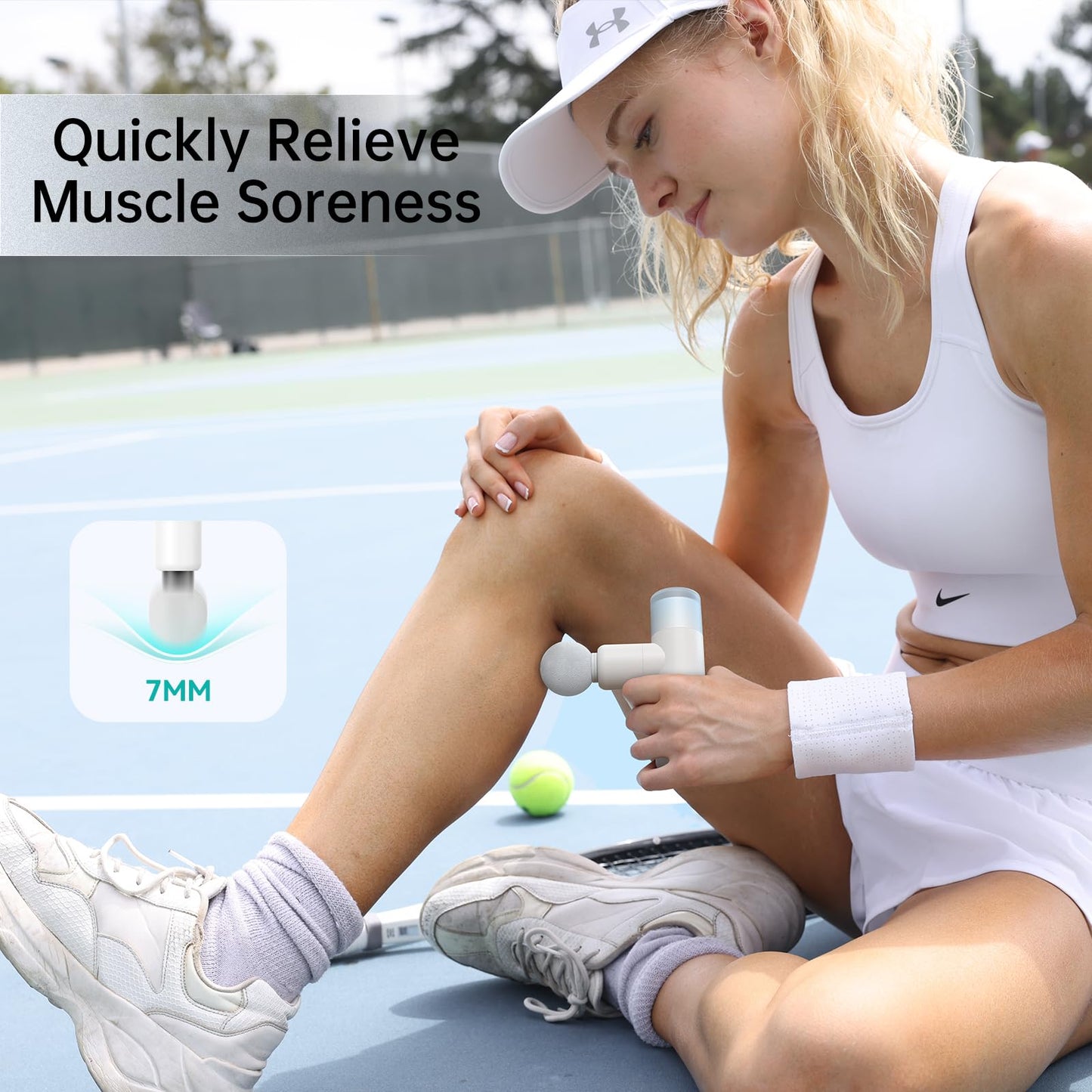 Opove M3 Mini Massage Gun for Back Pain Relief, with Facial Mode, 7mm Amplitude, 4 Vibration Levels Ultralight Portable and Rechargeable Fascia Gun Active Recovery Women Presents