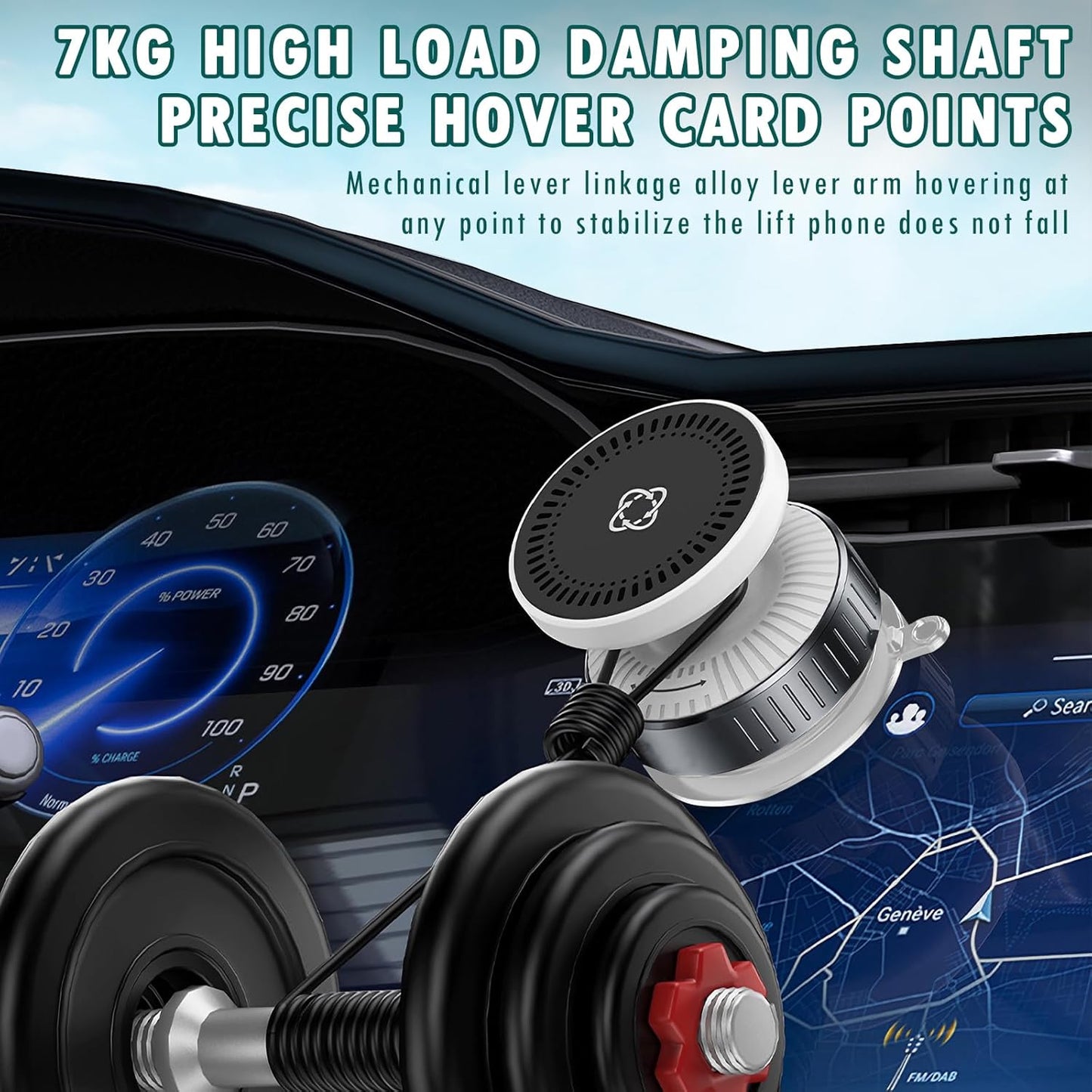 Cxqbsmy 360 Adjustable Vacuum Magnetic Car Phone Holder for Magsafe, Auto Suction Cup Phone Mount