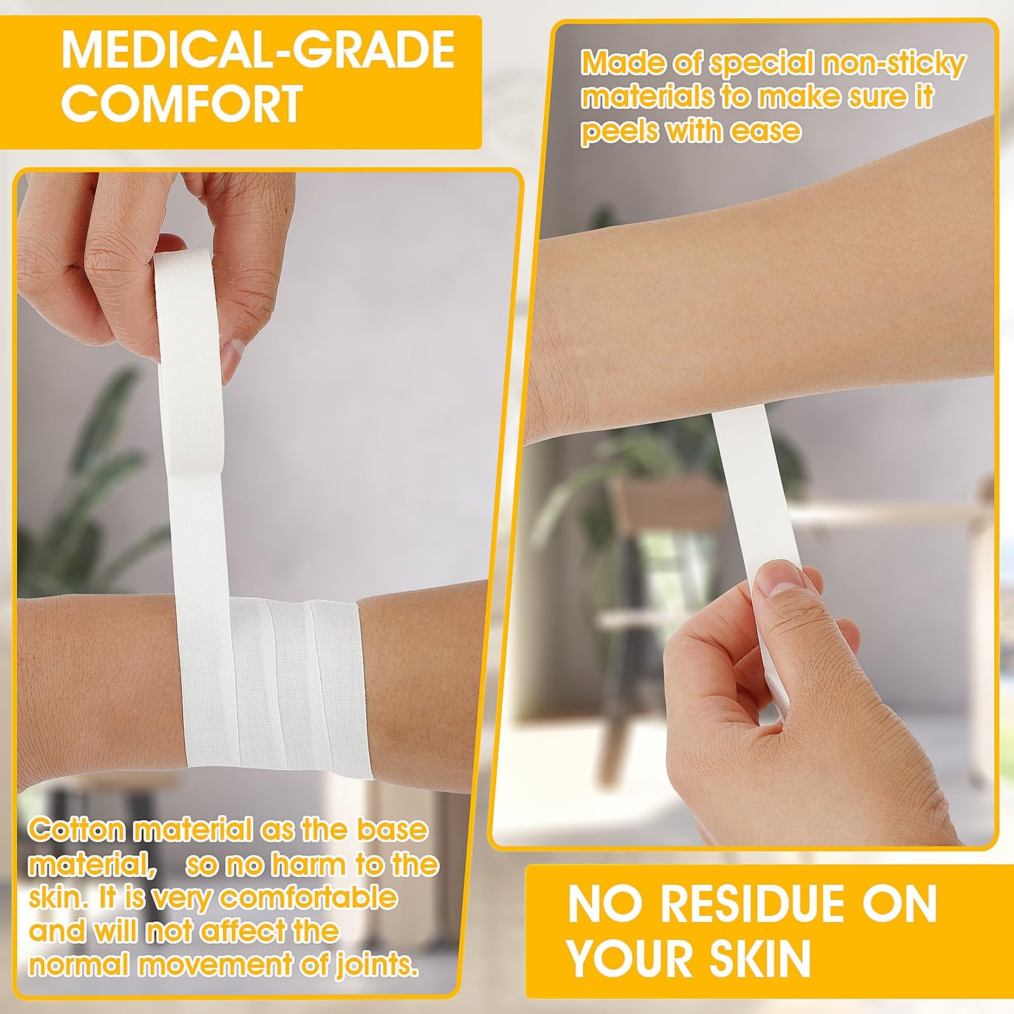 COMNICO Finger Tape, White Extra Strong 0.6-Inch x 32-feet Athletic Tape for Fingers Feet Sweat Volleyball Finger Tape for Outdoor Sports Climbing Football (2)