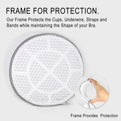 Muchfun Bra Wash Bags - 3Pcs Honeycomb Mesh Laundry Bags for Delicates | 7 x 7 x 6 Inches