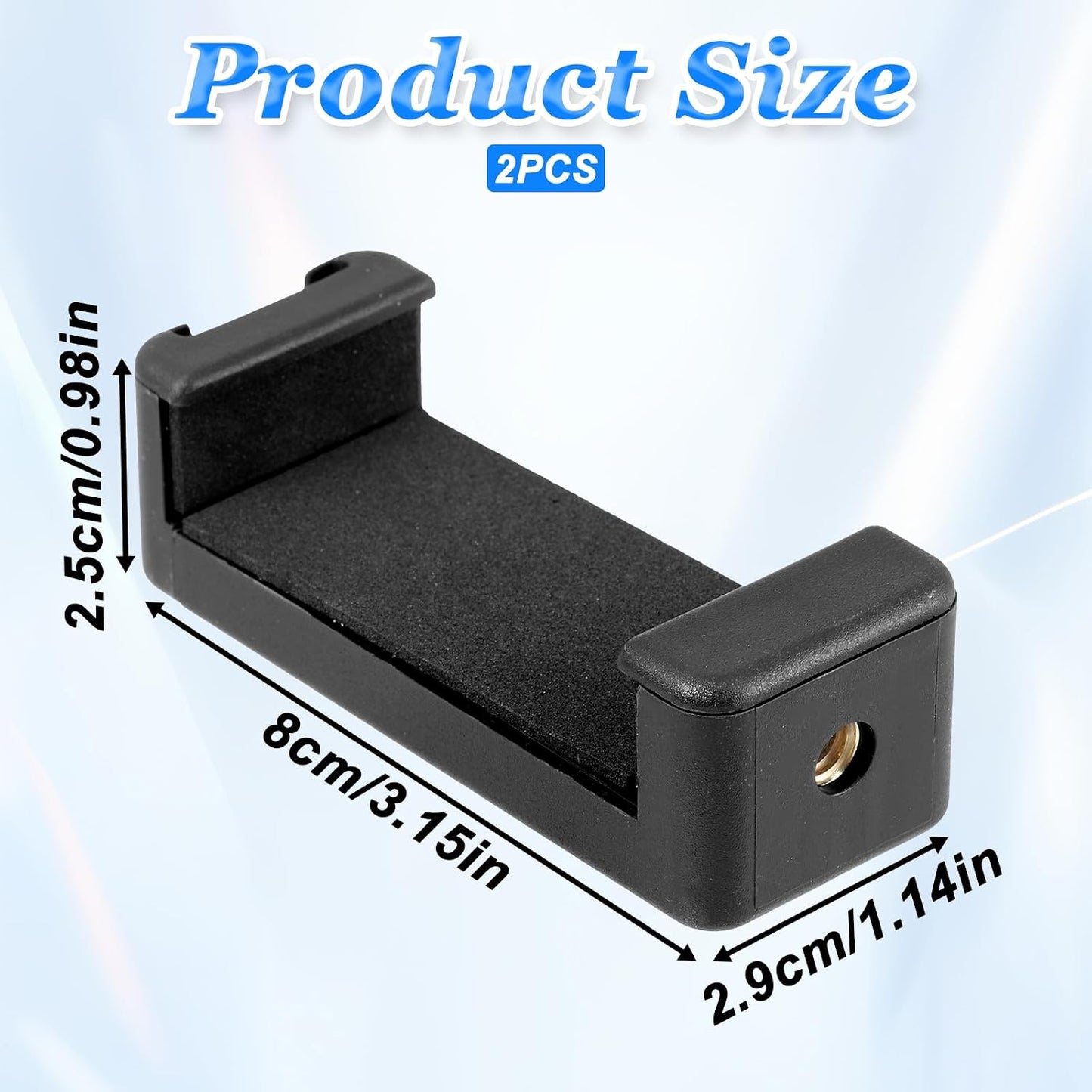 Bruislard 2 Pcs Universal Cell Phone Tripod Mount Adapter Expandable Phone Clip Phone Holder Clip Connector Head