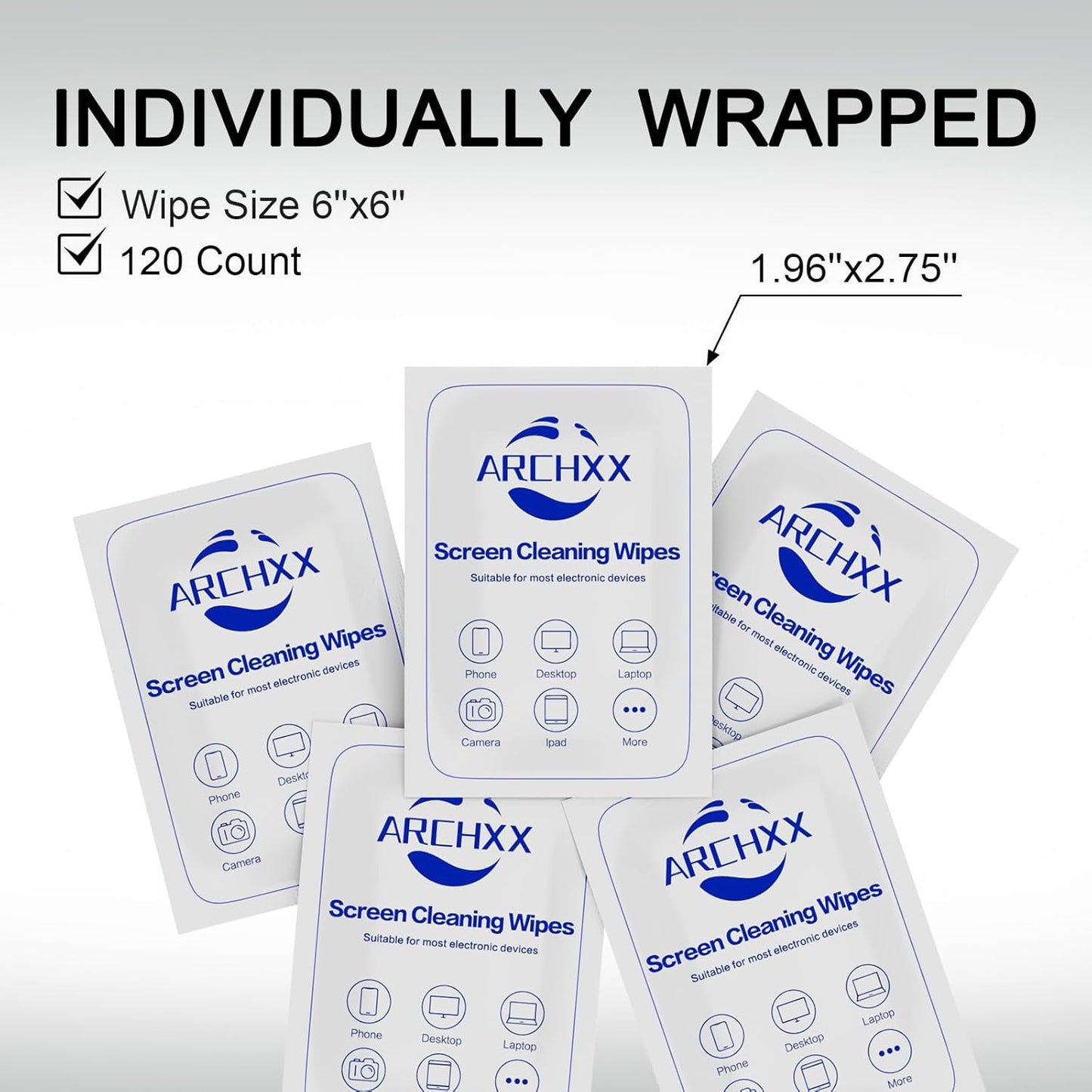 240 Count 6"x6" ARCHXX Screen Wipes for Electronics, Pre-Moistened Screen Cleaner for Screens