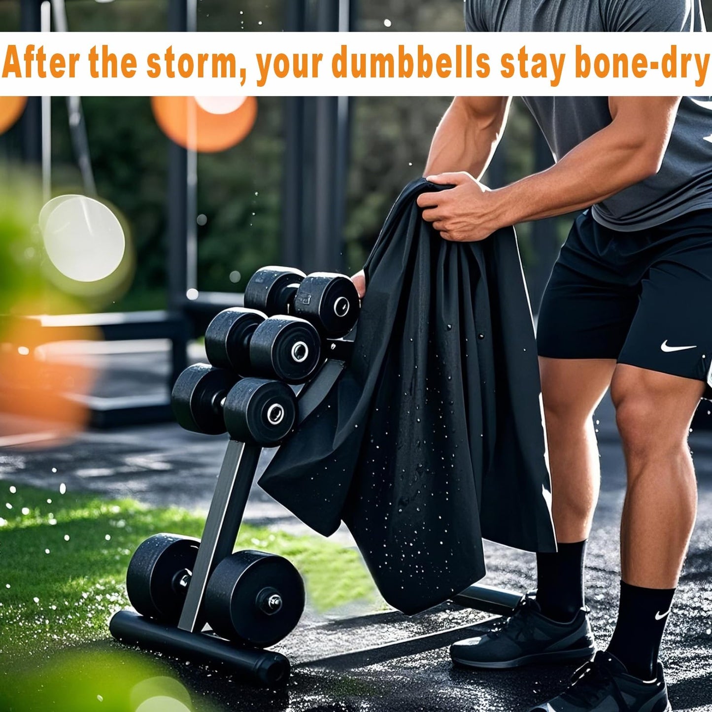VeyoStories A Frame Dumbbell Rack Cover Outdoor, OWeight Rack Cover, Dustproof & Waterproof - Designed for the 5 Tier A-Frame Dumbbell Set Rack & Weight Rack in a Home Gym. (Cover Only)
