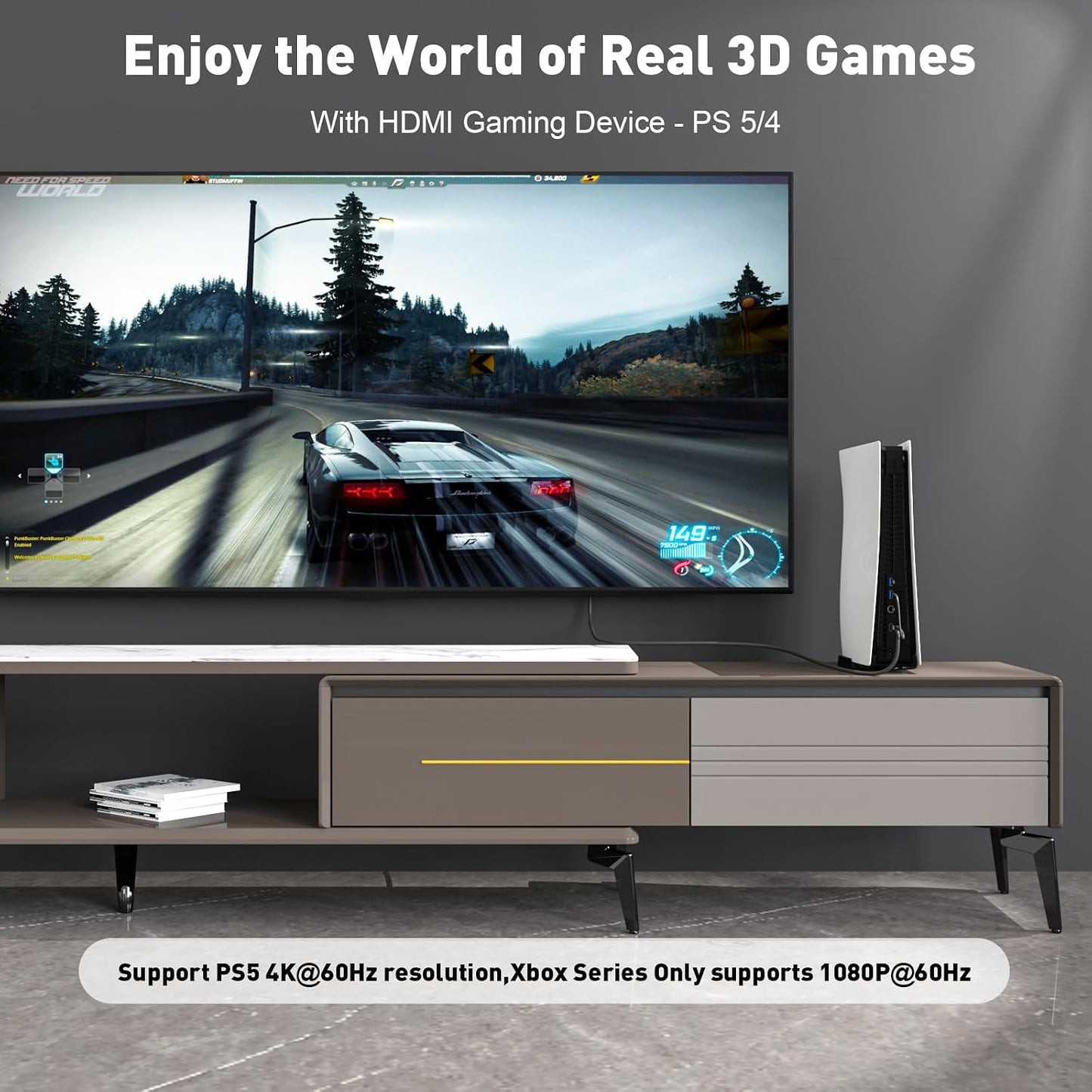 (4K 60Hz,1080p@120Hz) 10FT PC,Laptop,AMD,NVIDIA,PS5,Xbox UANTIN Active HDMI to DisplayPort Cable Uni-Directional HDMI