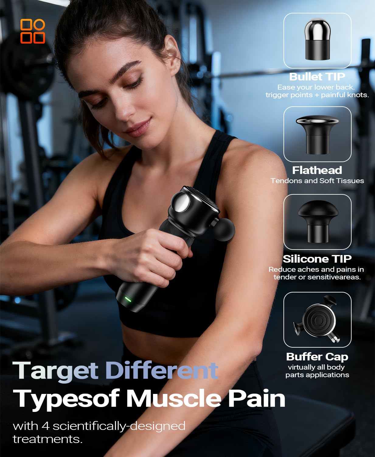 HYAKO R1 Deep Tissue Vibrating Muscle Massager - Therapy Back Massager for All Body Relief - Muscle Pain Relief and Fascial Binding - Trigger Point Therapy Massage Gun - Gifts for him