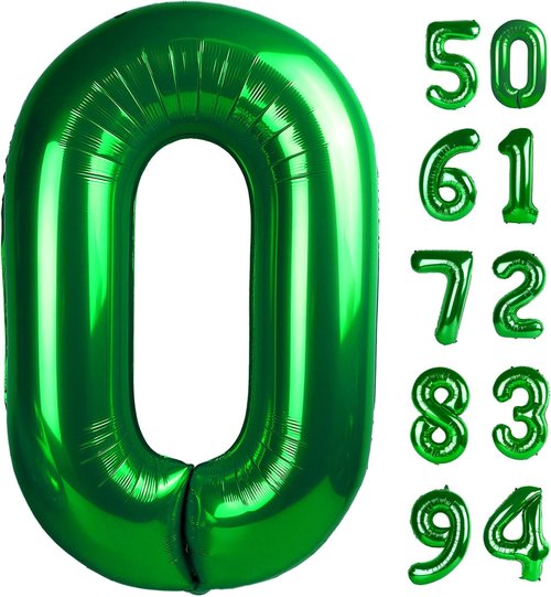 Green Number Balloons by [Brand Name] - 40 Inch 0 Balloon for Birthday & St. Patrick's Day Decor