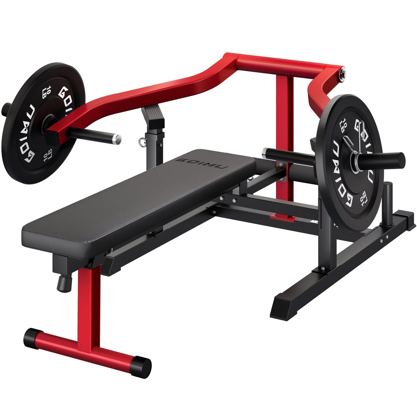 Chest Press Machine, GOIMU Z1-PRO Weight Bench Press Machine with Independent Arms, Adjustable Flat Incline Bench Press for Chest, AB Workout Home Gym Equipment (Red Bench Only)