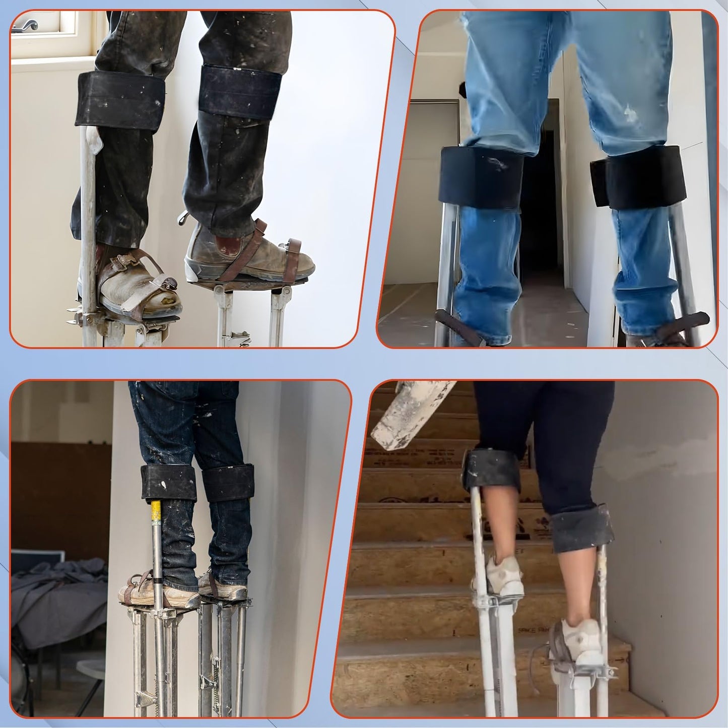 Anpoole Drywall Stilt Straps, Comfortable for All Day Wear, Heavy Duty and Stability, Work with Various Brands of Stilts, 1 Pair