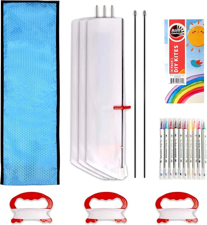 DIY Kites for Kids Kite Making Kit Bulk, Decorating Coloring Kite Party Pack,White Diamond Kite Kits
