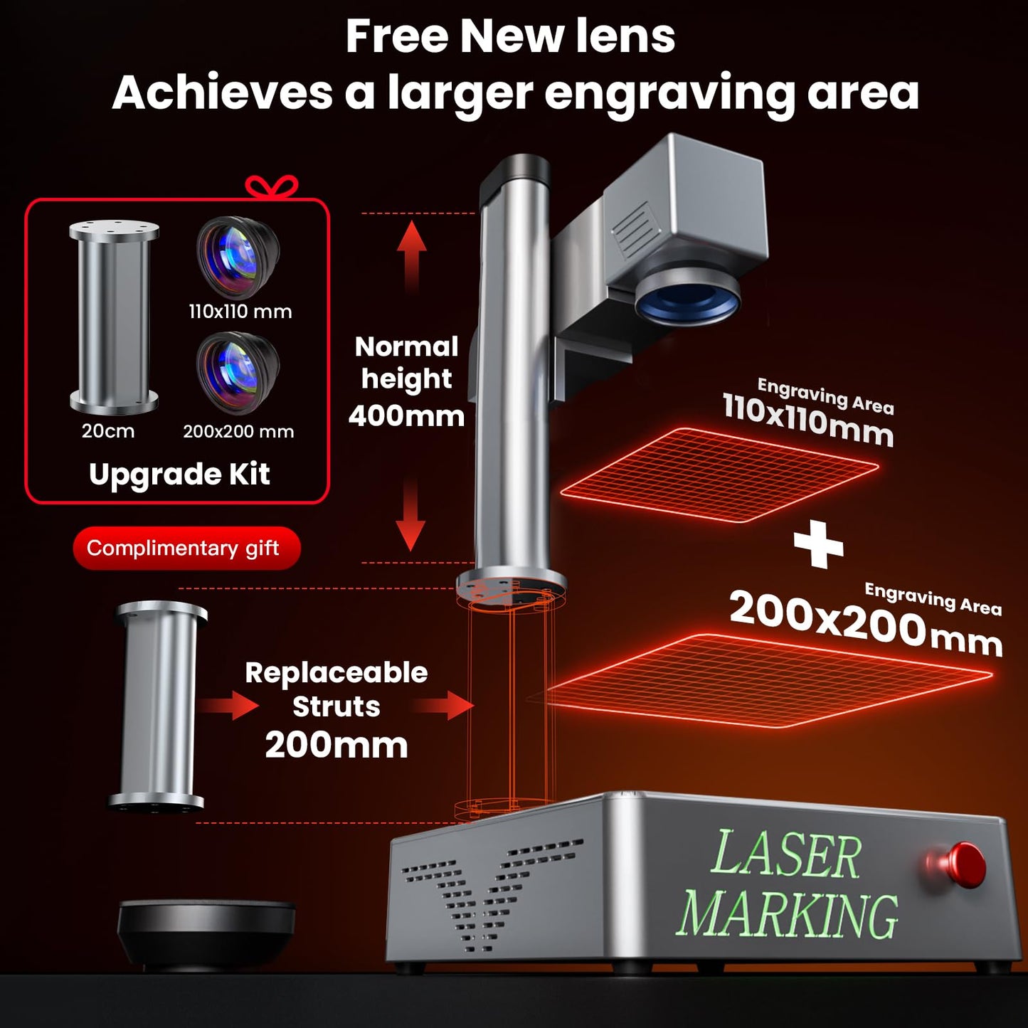 Mr.Carve S4-30W Fiber Laser Marking Machine for Metals&Jewelry&Plastics,Fiber laser engraver with Lightburn compatibility
