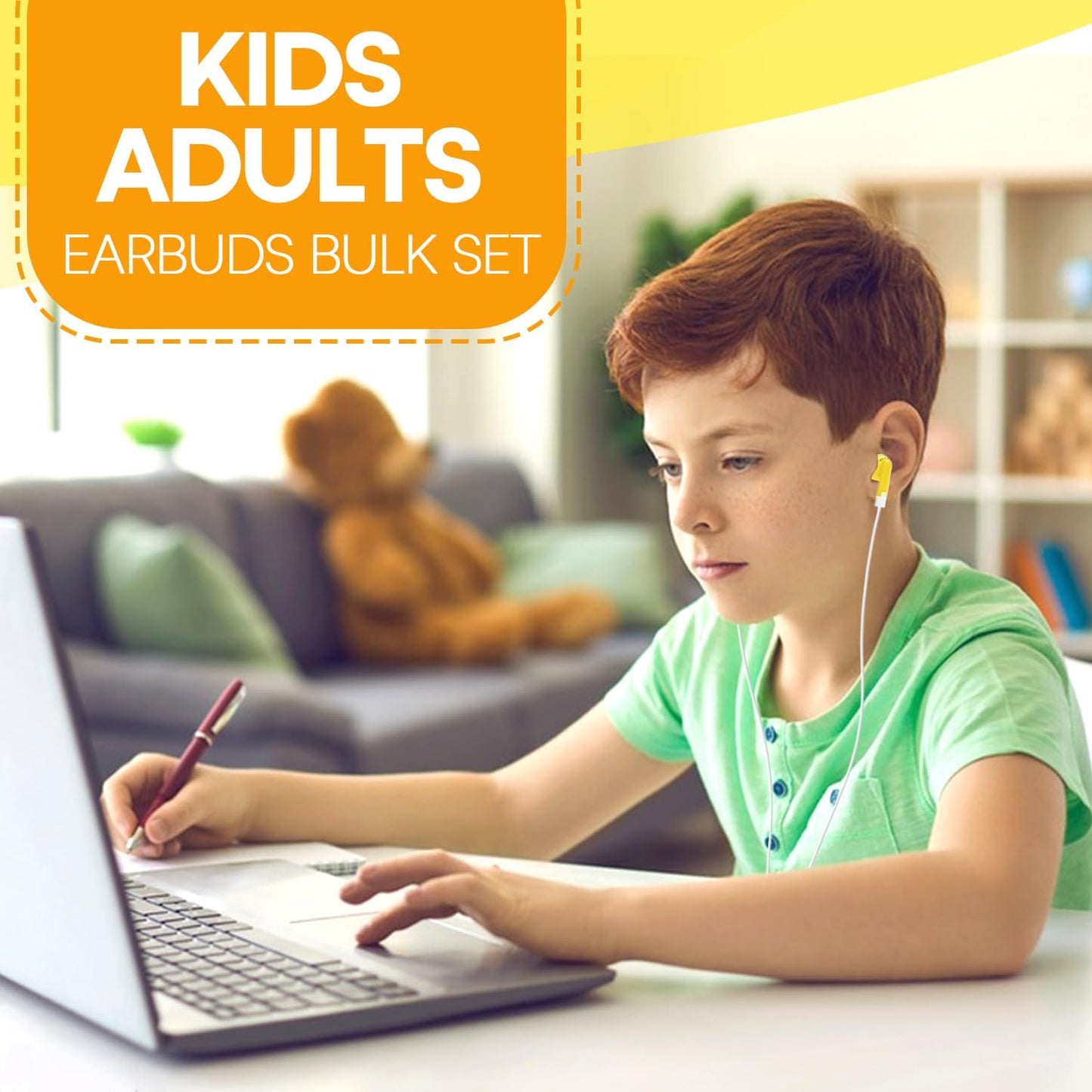 Waneni 30 Pack Set Colors,30 Pack) Wholesale Bulk Earbuds Headphones Class for School Classroom Students Kids Children
