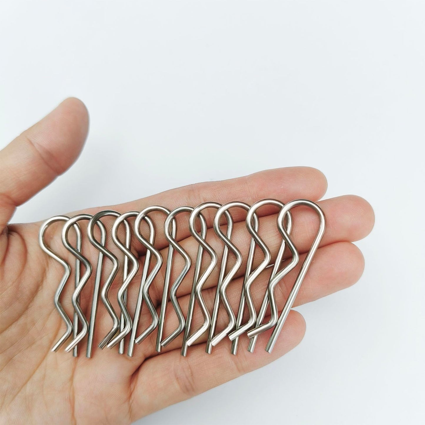10Pcs Heavy Duty Hitch Pins Clip R Clips Cotter Pins Spring Retaining Wire Hair Pins， Strong Spring Tension Large for Trailer Tractors Mower Carts Truck Pin Clip Zinc Plated M3.5x75mm