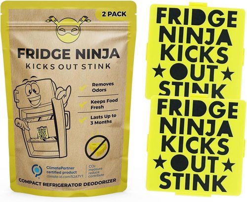 Fridge Ninja Compact Fridge Deodorizer - 2 Pack Activated Carbon for Superior Odor Control