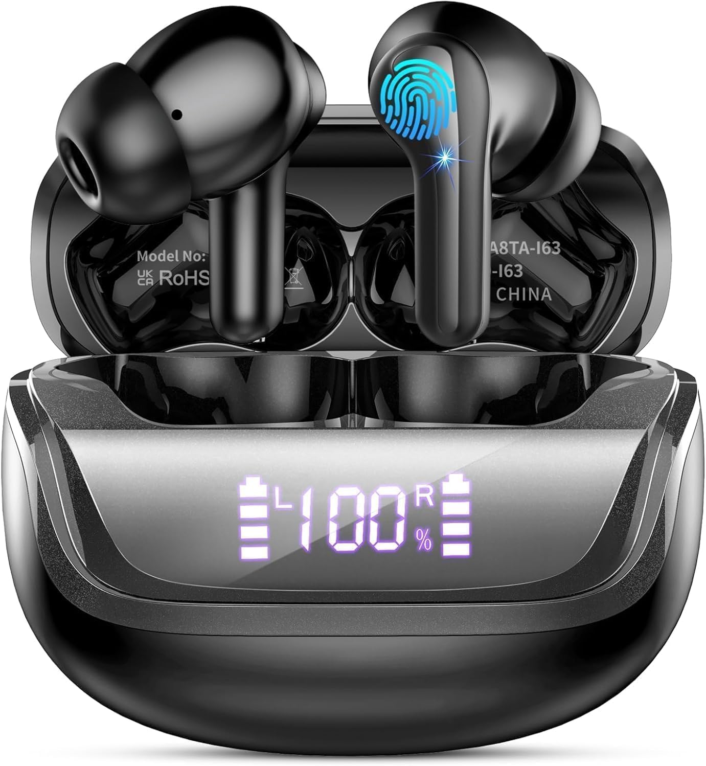 5.4 45H IP7 Wireless Earbuds, Bluetooth Headphones with ENC Noise Canceling Mics, in-Ear Earphones Deep Bass Stereo